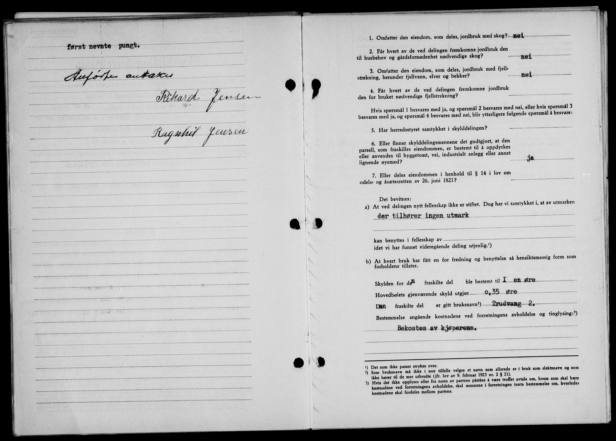 Lofoten sorenskriveri, SAT/A-0017/1/2/2C/L0009a: Mortgage book no. 9a, 1941-1942, Diary no: : 2151/1941