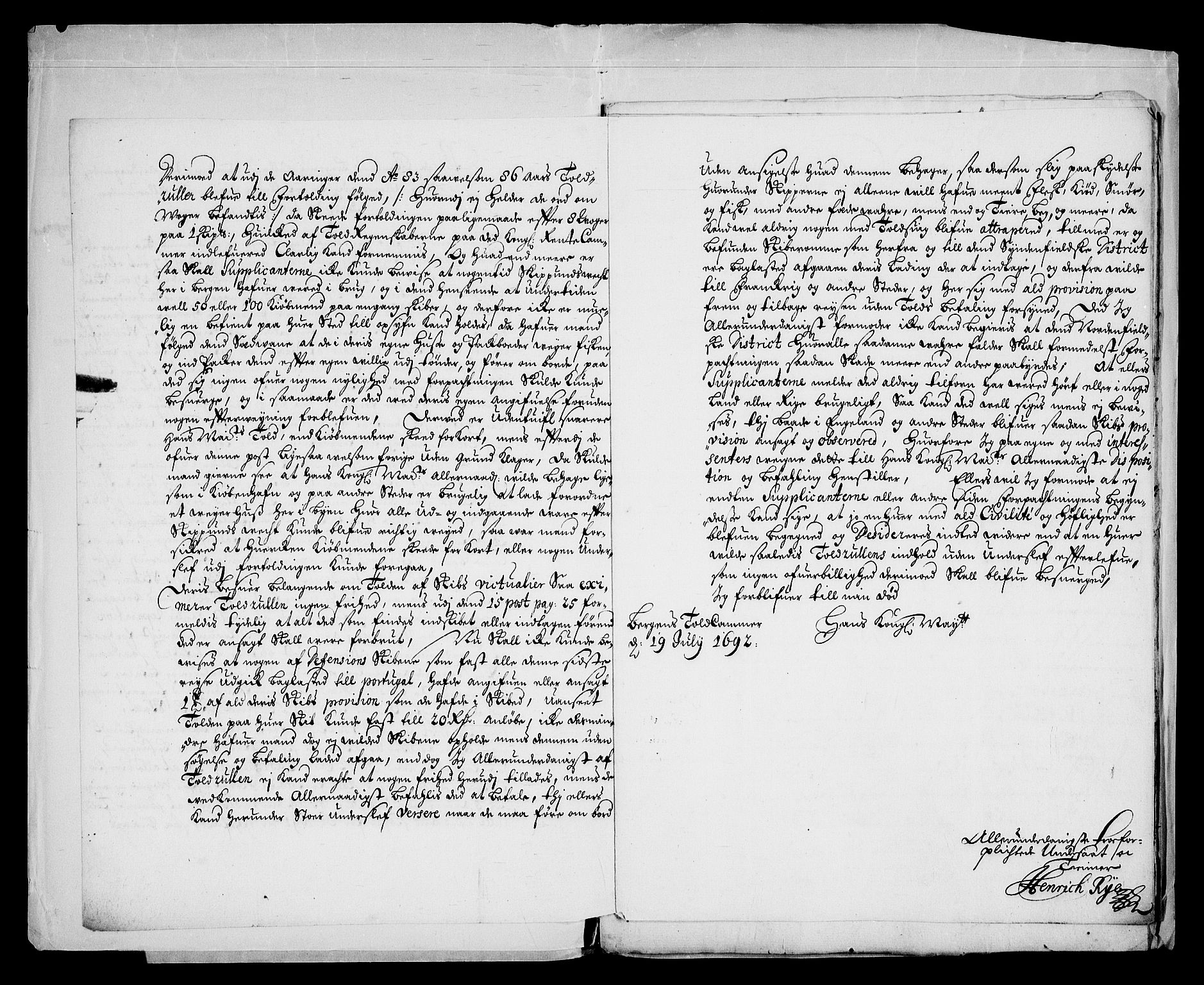 Danske Kanselli, Skapsaker, RA/EA-4061/G/L0013: Tillegg til skapsakene, 1689-1702, p. 51
