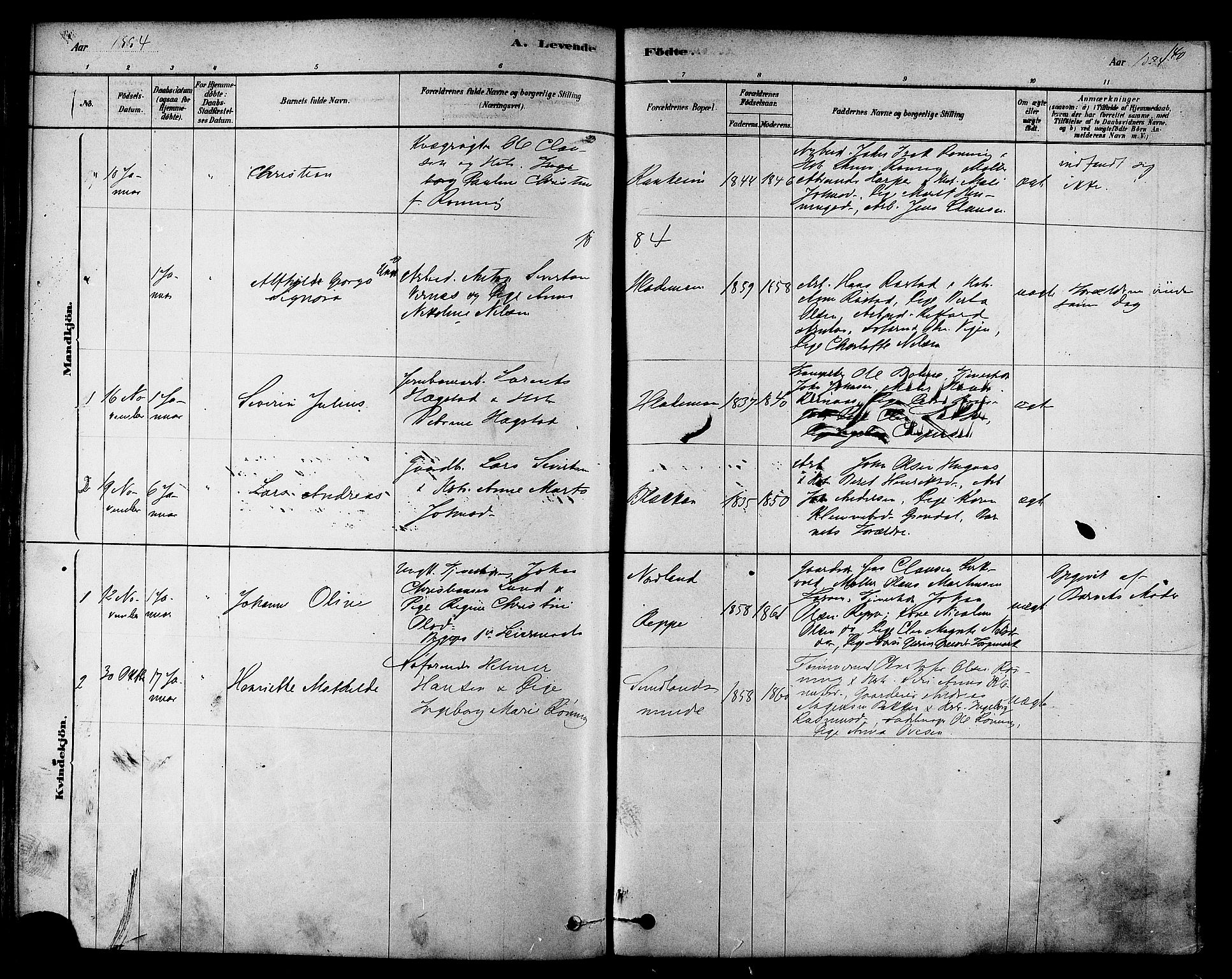 Ministerialprotokoller, klokkerbøker og fødselsregistre - Sør-Trøndelag, SAT/A-1456/606/L0294: Parish register (official) no. 606A09, 1878-1886, p. 140
