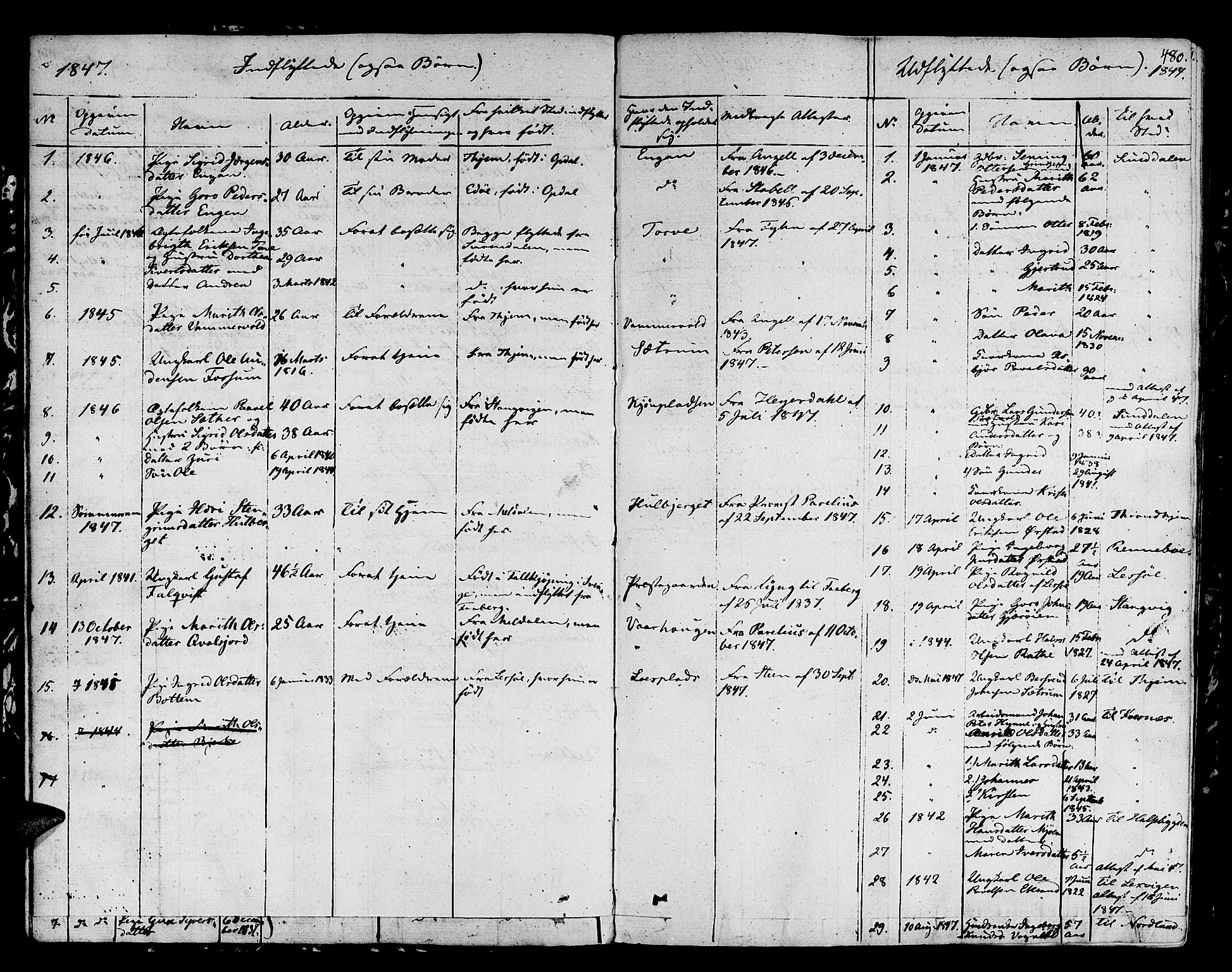 Ministerialprotokoller, klokkerbøker og fødselsregistre - Sør-Trøndelag, SAT/A-1456/678/L0897: Parish register (official) no. 678A06-07, 1821-1847, p. 480