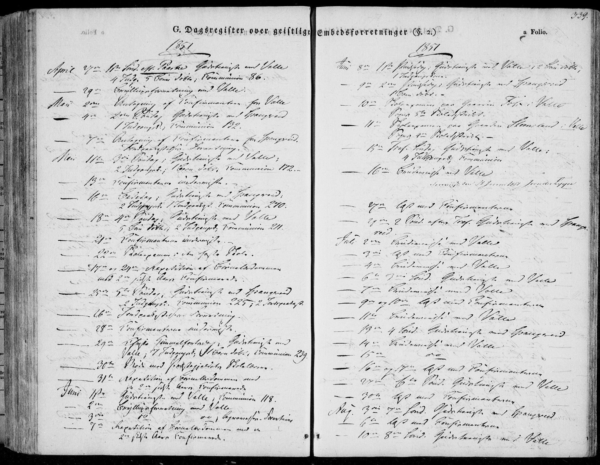 Sør-Audnedal sokneprestkontor, AV/SAK-1111-0039/F/Fa/Fab/L0006: Parish register (official) no. A 6, 1829-1855, p. 339