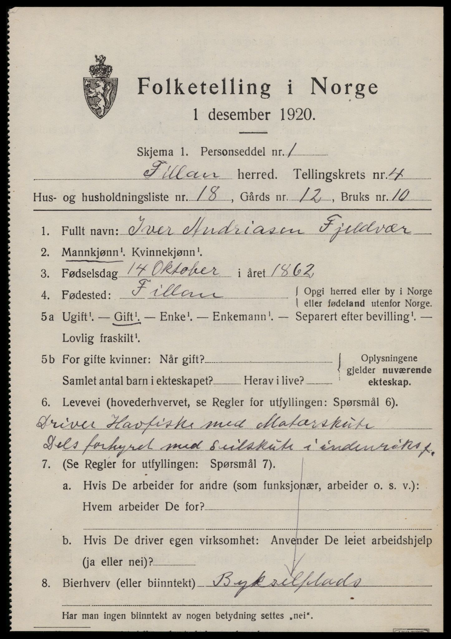 SAT, 1920 census for Fillan, 1920, p. 2000