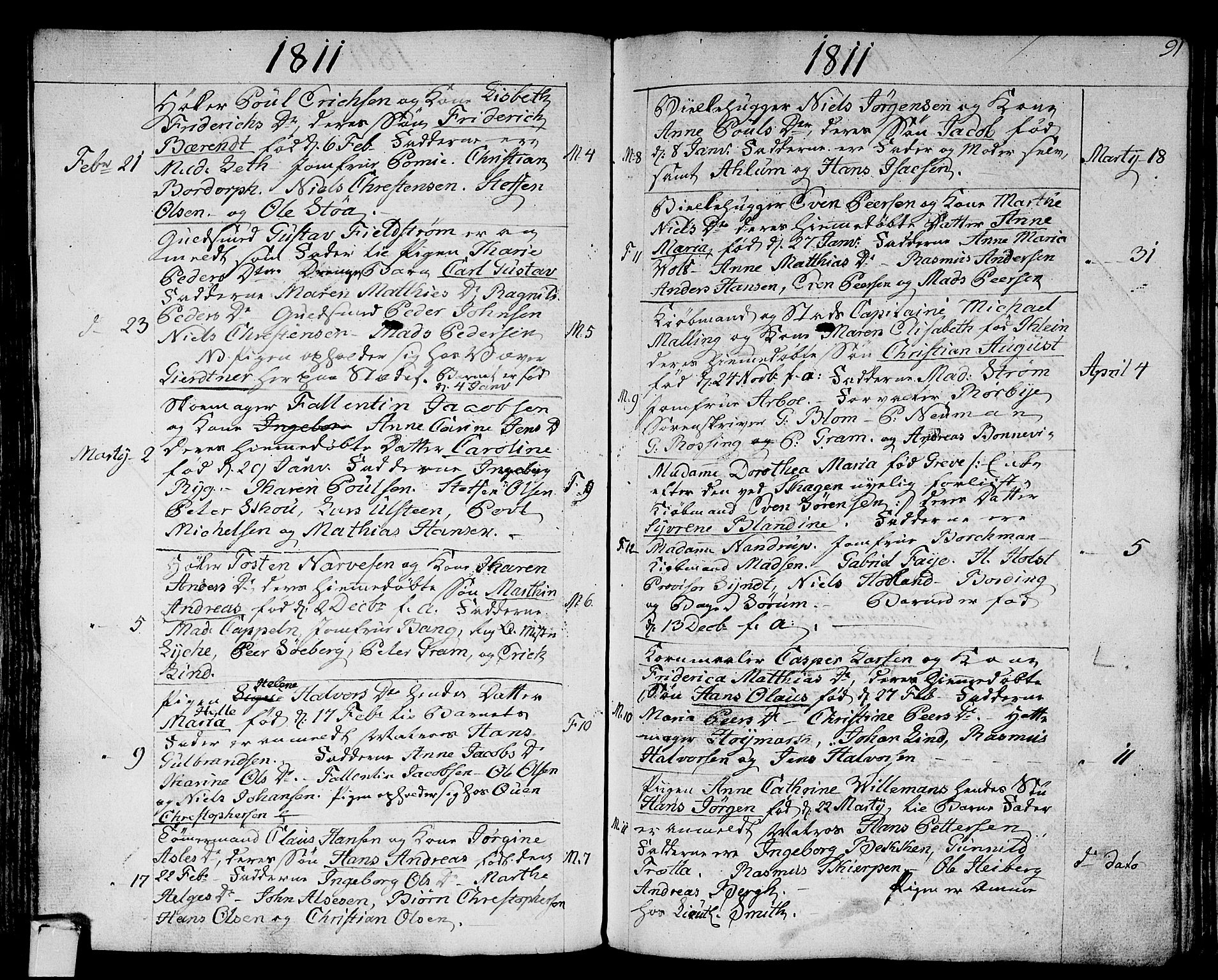 Strømsø kirkebøker, SAKO/A-246/F/Fa/L0010: Parish register (official) no. I 10, 1792-1822, p. 91