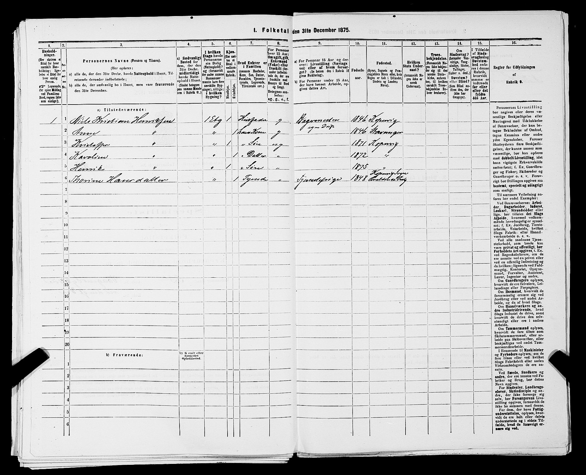 SAST, 1875 census for 1105B Avaldsnes/Kopervik, 1875, p. 115