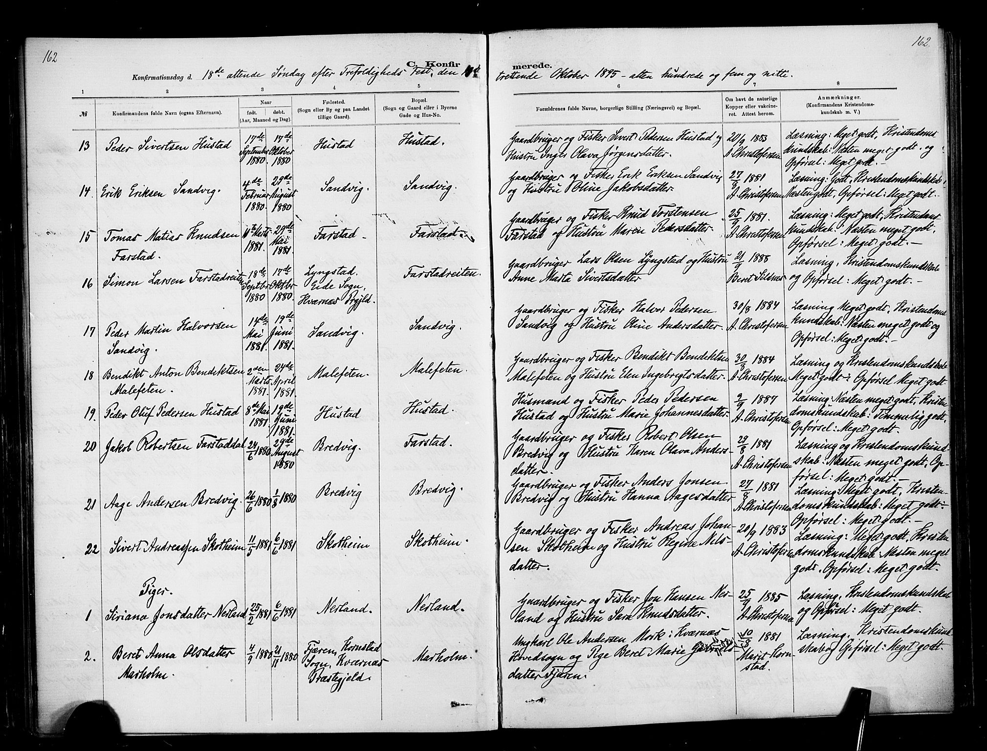 Ministerialprotokoller, klokkerbøker og fødselsregistre - Møre og Romsdal, AV/SAT-A-1454/567/L0778: Parish register (official) no. 567A01, 1881-1903, p. 162