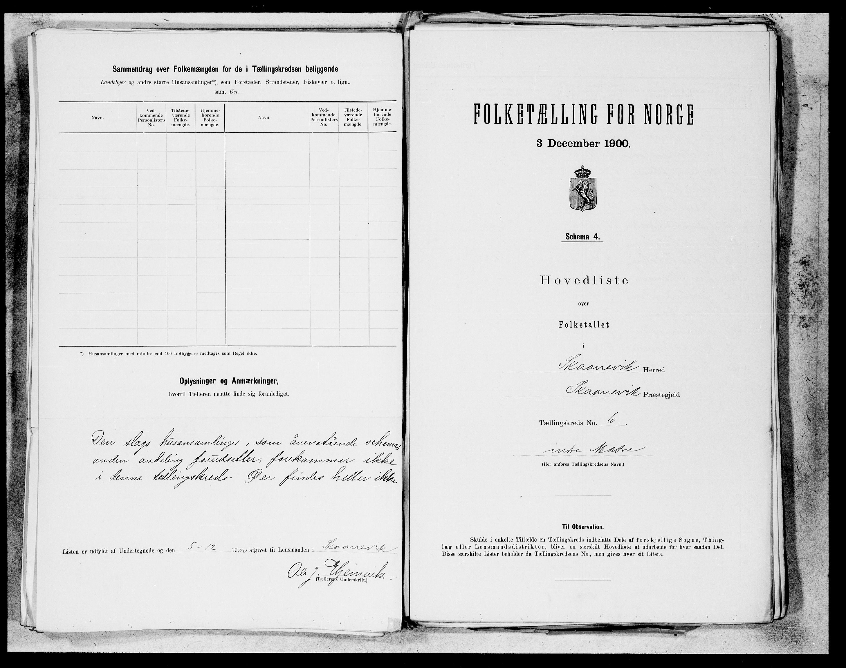 SAB, 1900 census for Skånevik, 1900, p. 11