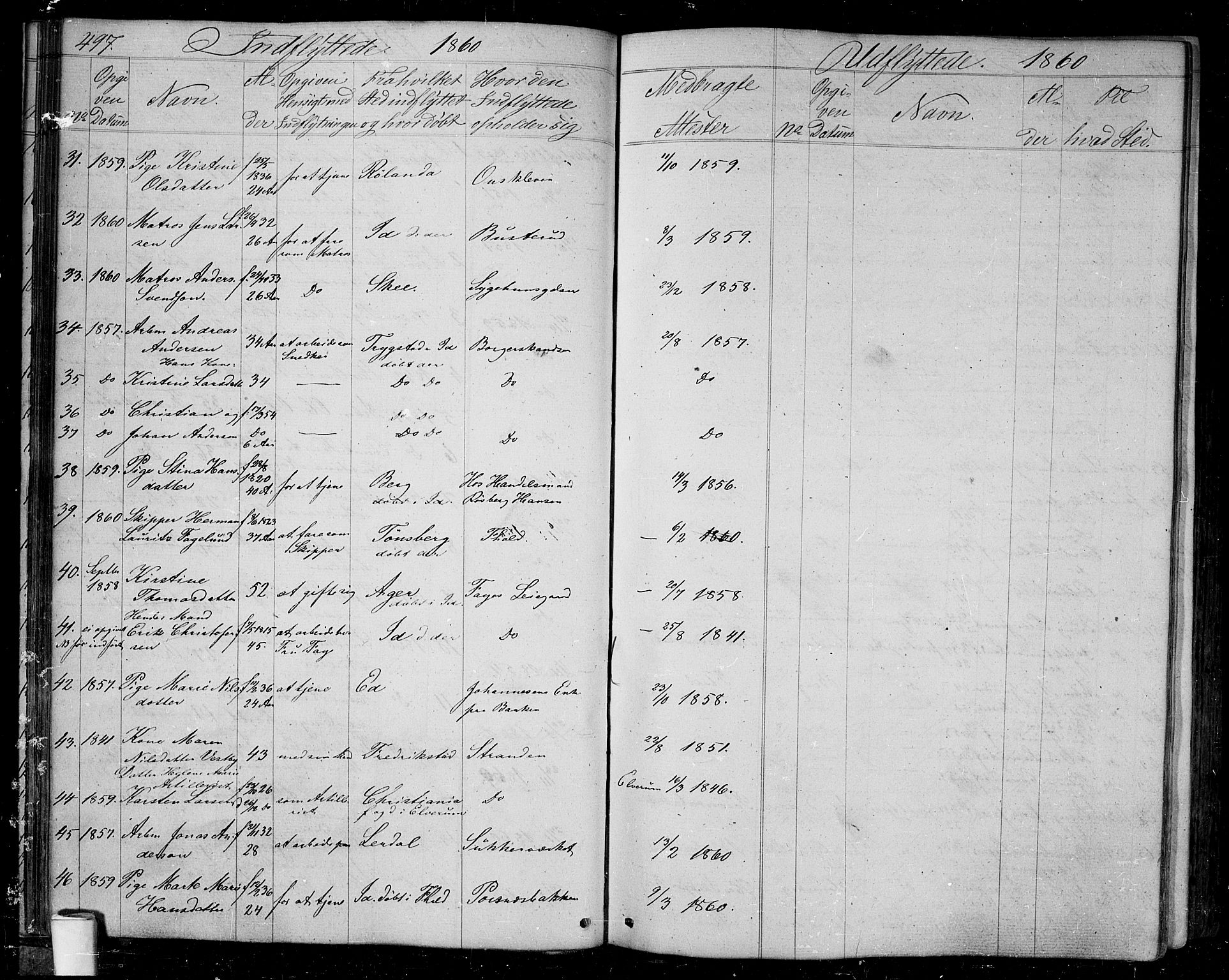 Halden prestekontor Kirkebøker, SAO/A-10909/G/Ga/L0005b: Parish register (copy) no. 5B, 1864-1868, p. 497