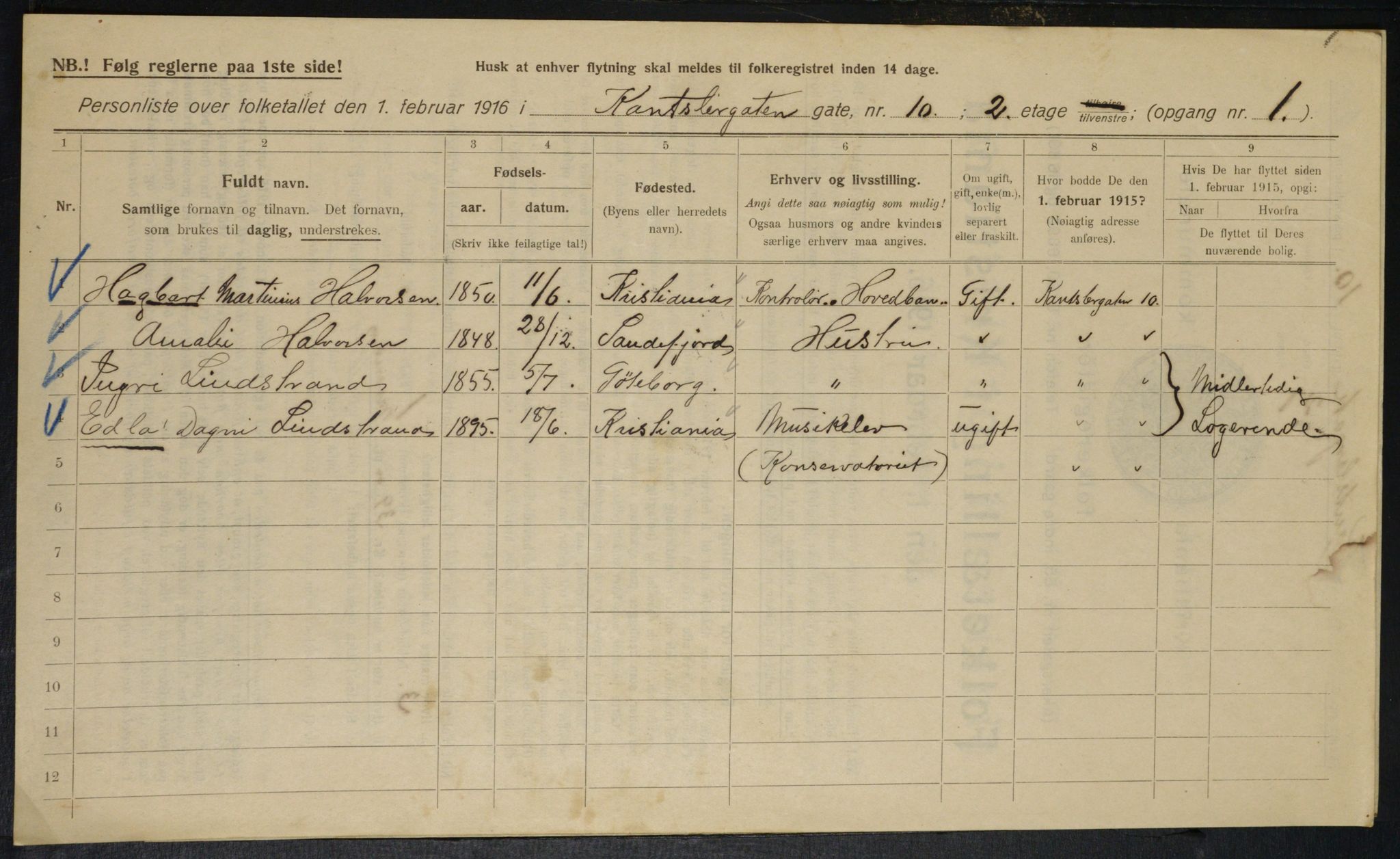 OBA, Municipal Census 1916 for Kristiania, 1916, p. 49181