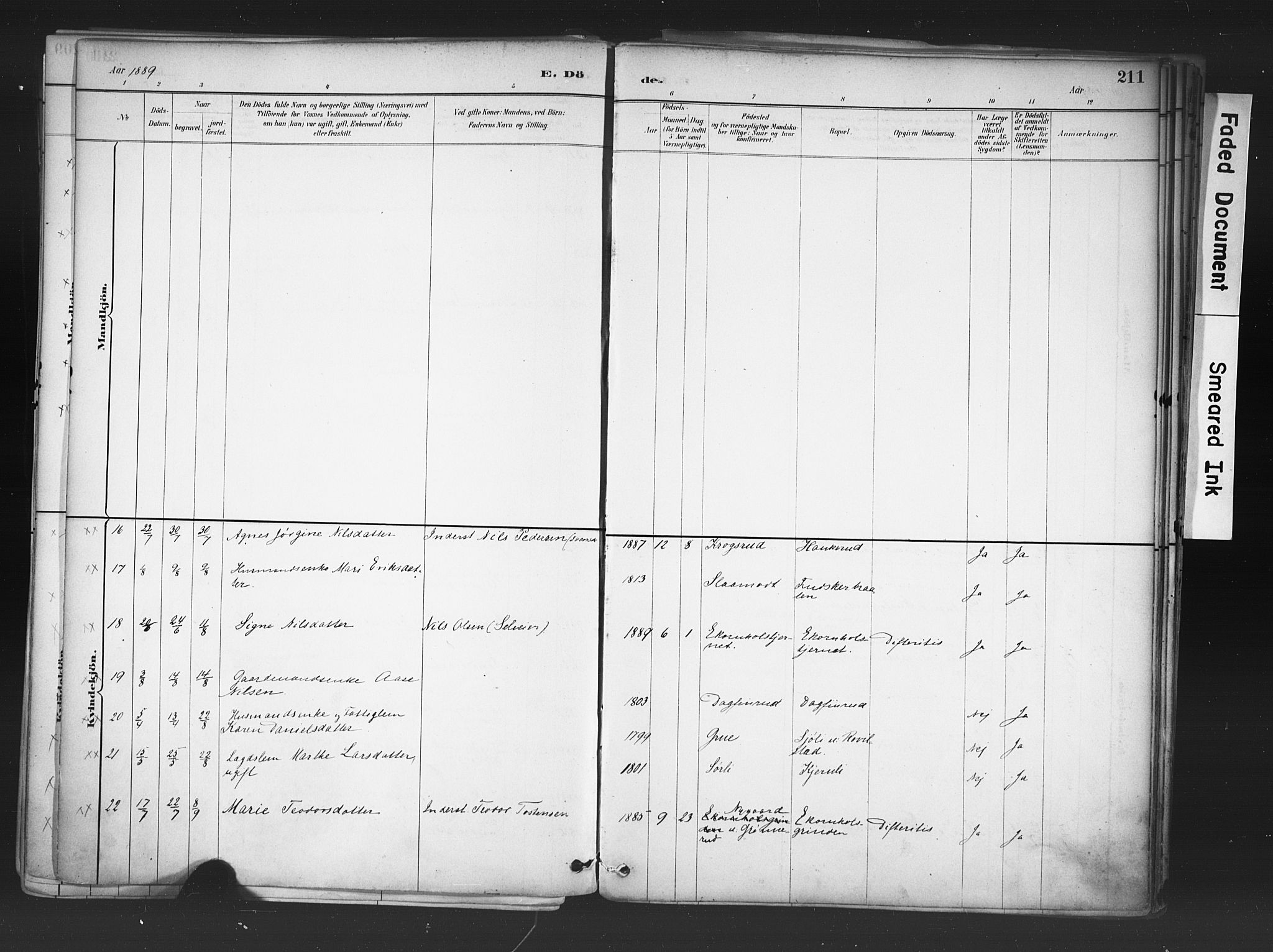 Nord-Odal prestekontor, AV/SAH-PREST-032/H/Ha/Haa/L0006: Parish register (official) no. 6, 1886-1901, p. 211