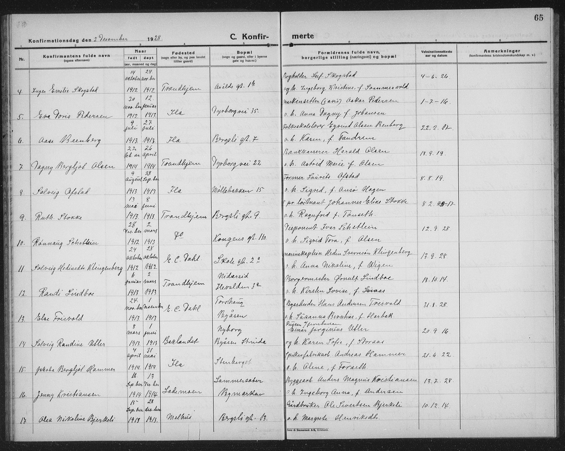 Ministerialprotokoller, klokkerbøker og fødselsregistre - Sør-Trøndelag, AV/SAT-A-1456/603/L0175: Parish register (copy) no. 603C03, 1923-1941, p. 65