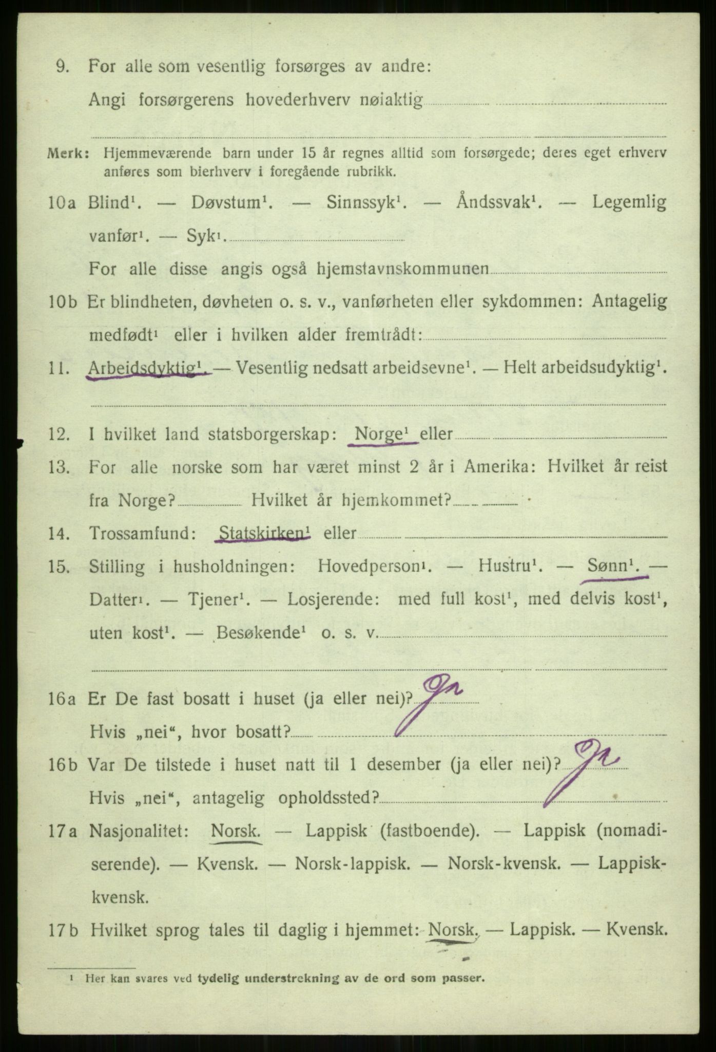 SATØ, 1920 census for Hillesøy, 1920, p. 3274