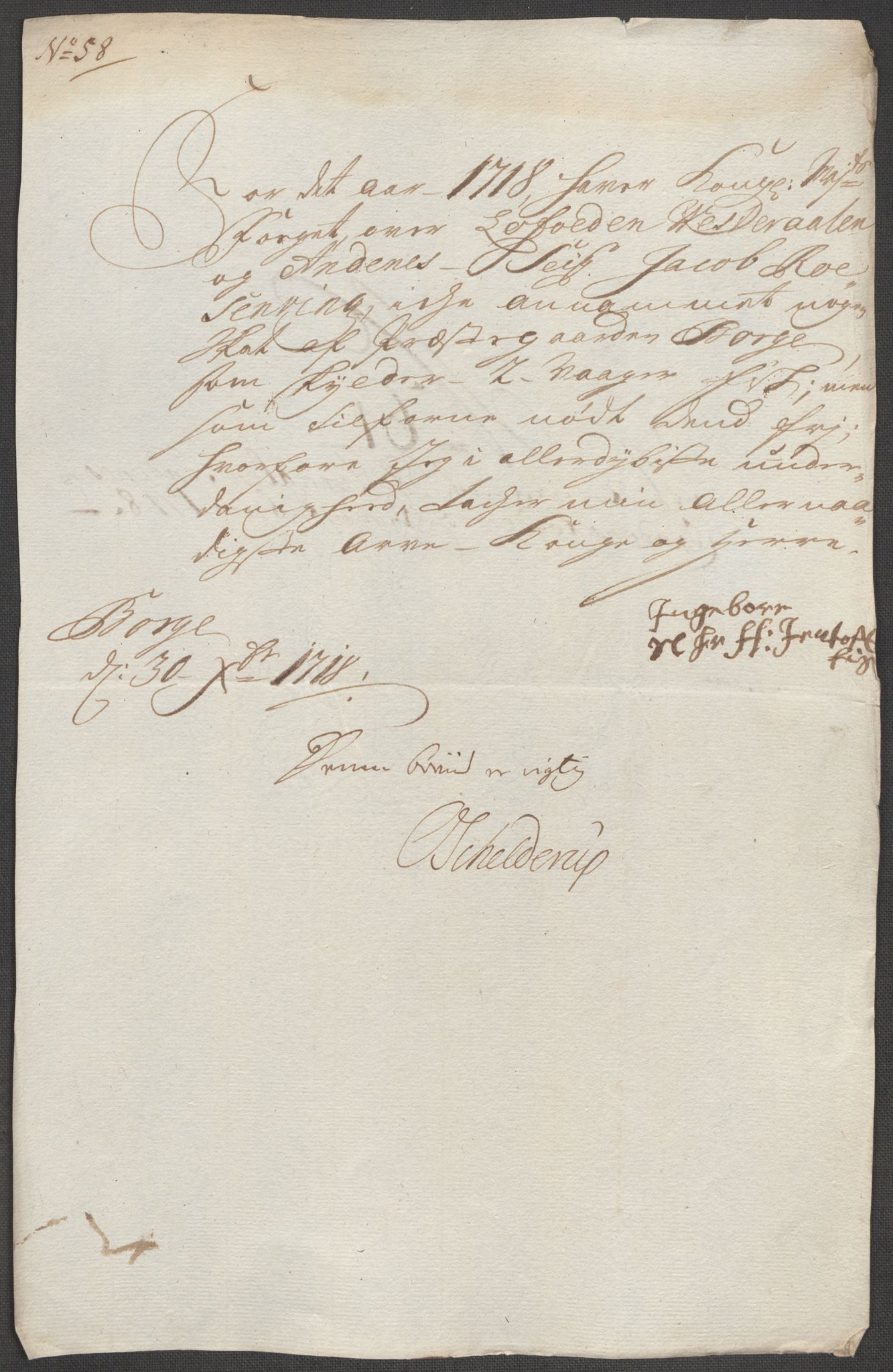 Rentekammeret inntil 1814, Reviderte regnskaper, Fogderegnskap, AV/RA-EA-4092/R67/L4684: Fogderegnskap Vesterålen, Andenes og Lofoten, 1718, p. 341