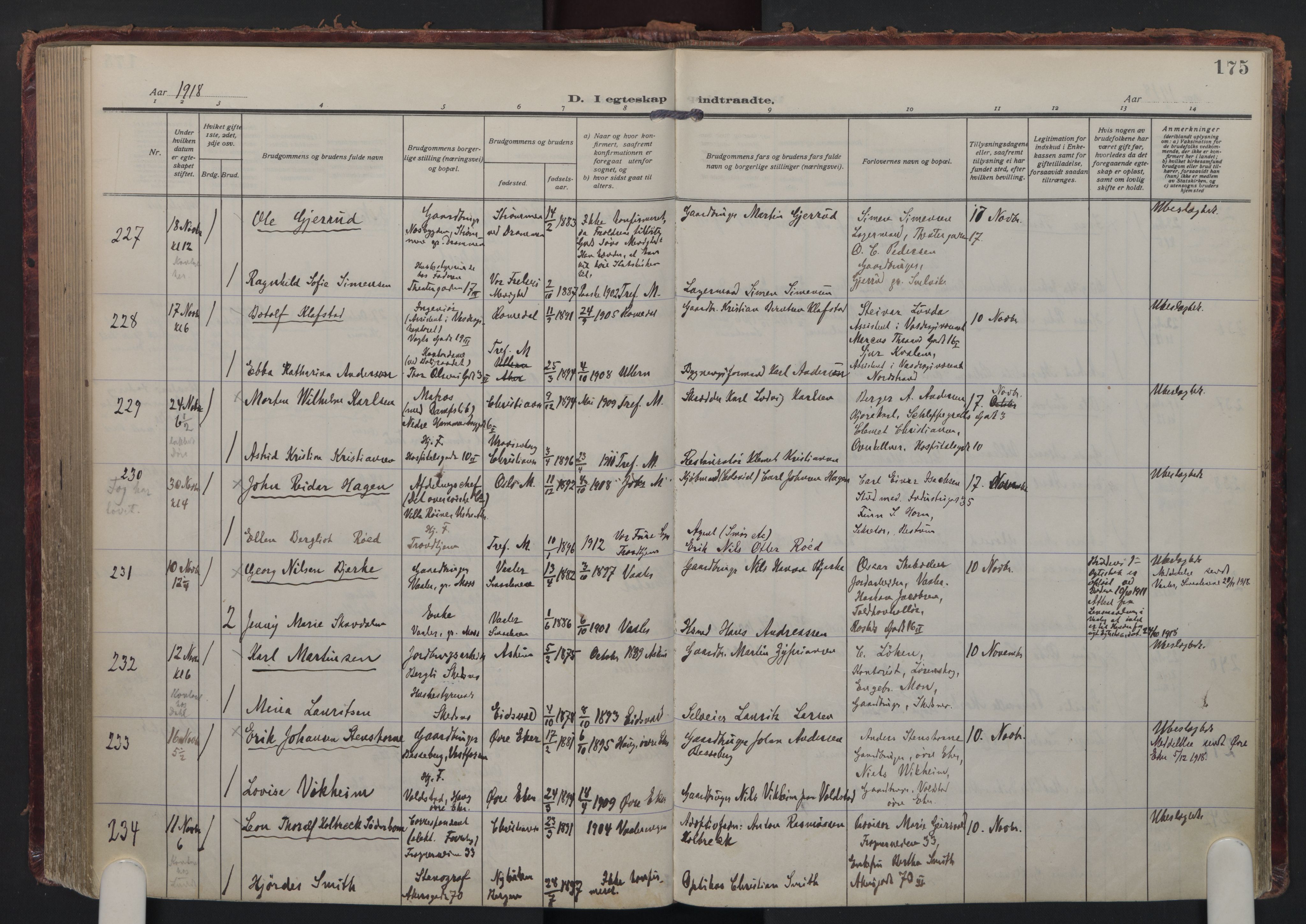 Trefoldighet prestekontor Kirkebøker, AV/SAO-A-10882/F/Fc/L0007: Parish register (official) no. III 7, 1914-1920, p. 175