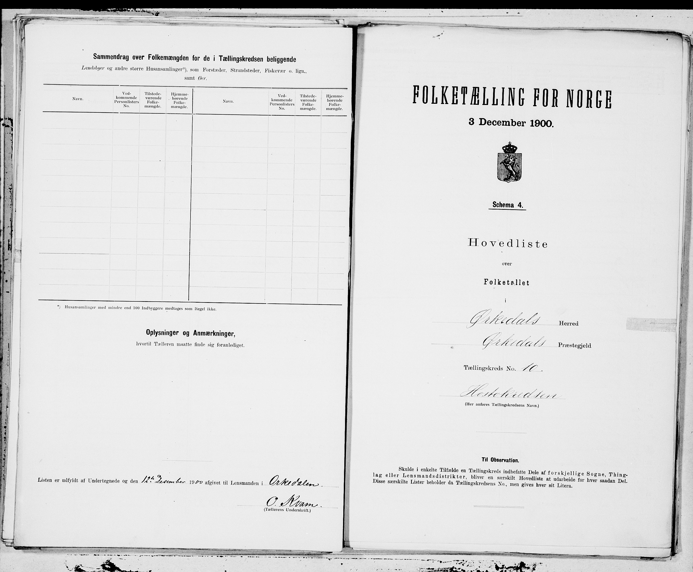 SAT, 1900 census for Orkdal, 1900, p. 22