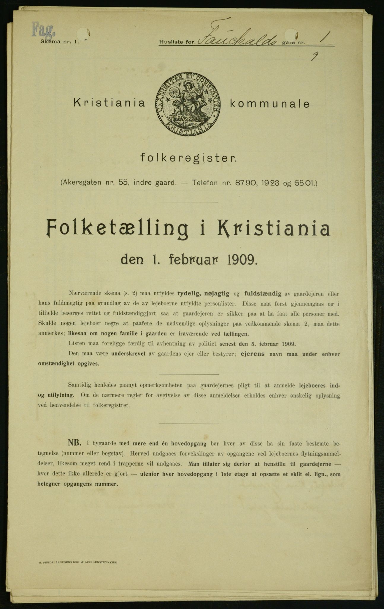 OBA, Municipal Census 1909 for Kristiania, 1909, p. 21330