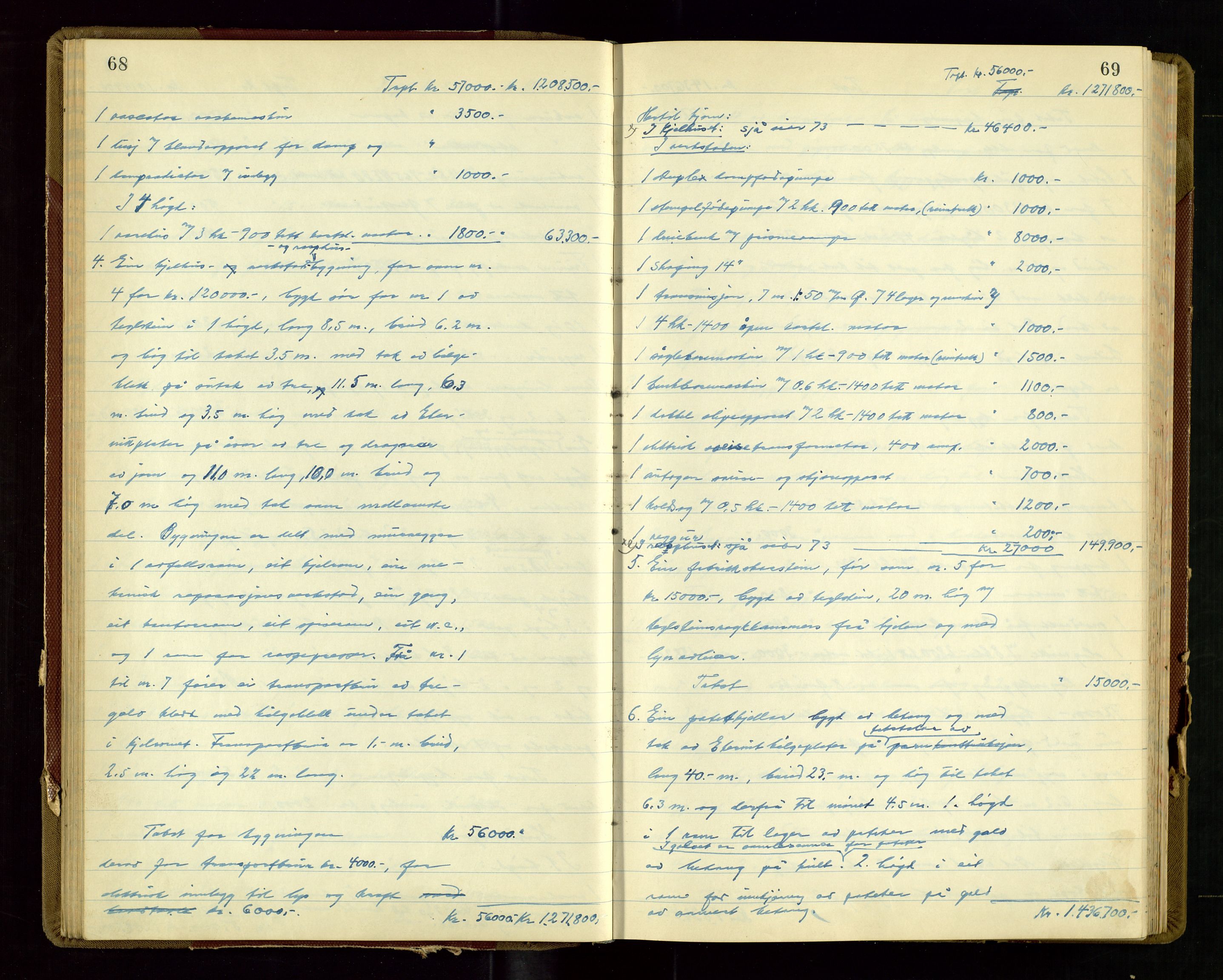 Klepp lensmannskontor, AV/SAST-A-100163/Gob/L0009: "Branntakstprotokoll", 1952-1955, p. 68-69