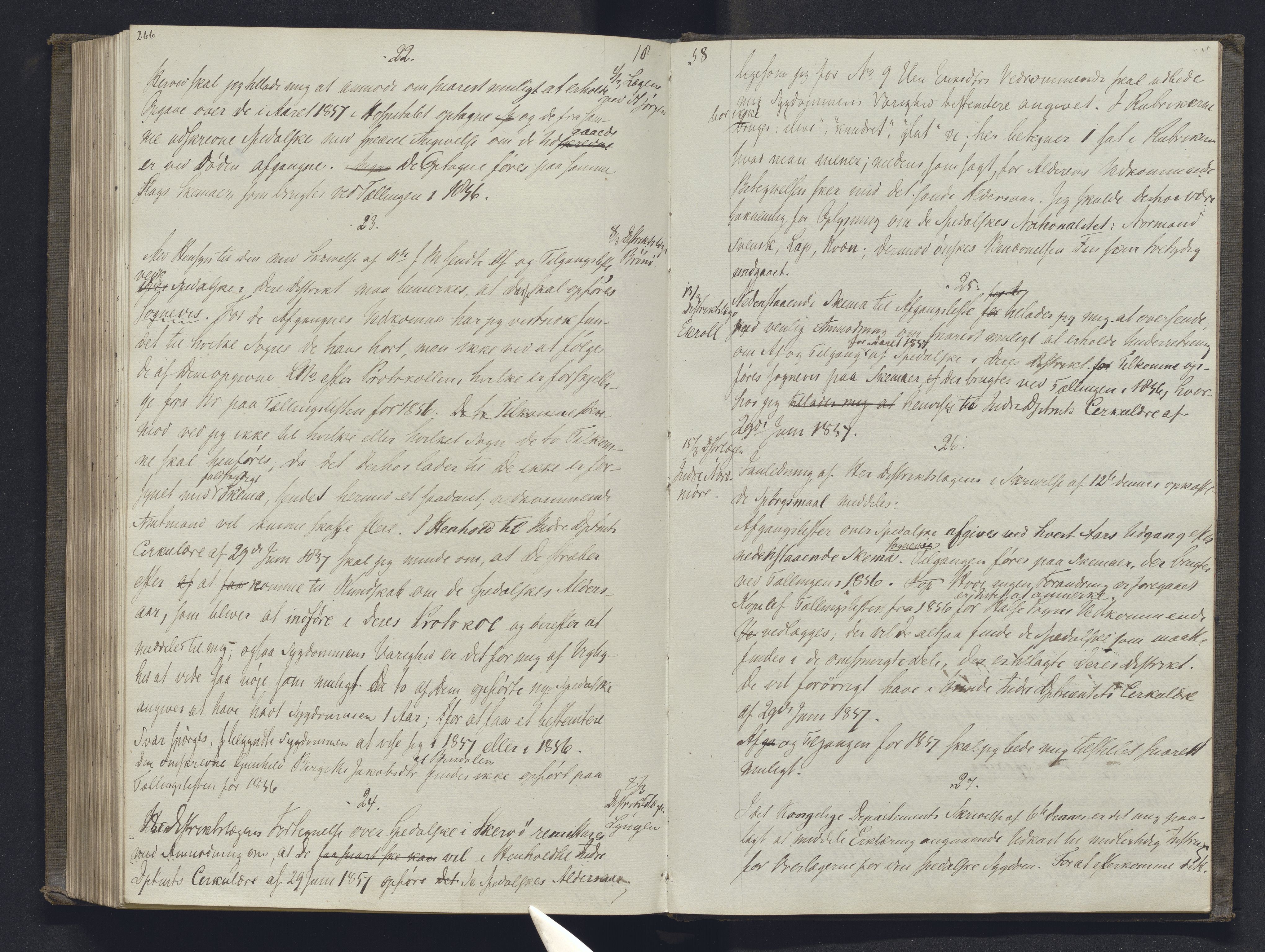 Lepraarkiver - Overlegen for den spedalske sykdom, AV/SAB-A-61001/B.b/L0001: Kopibok, 1854-1858, p. 266-267