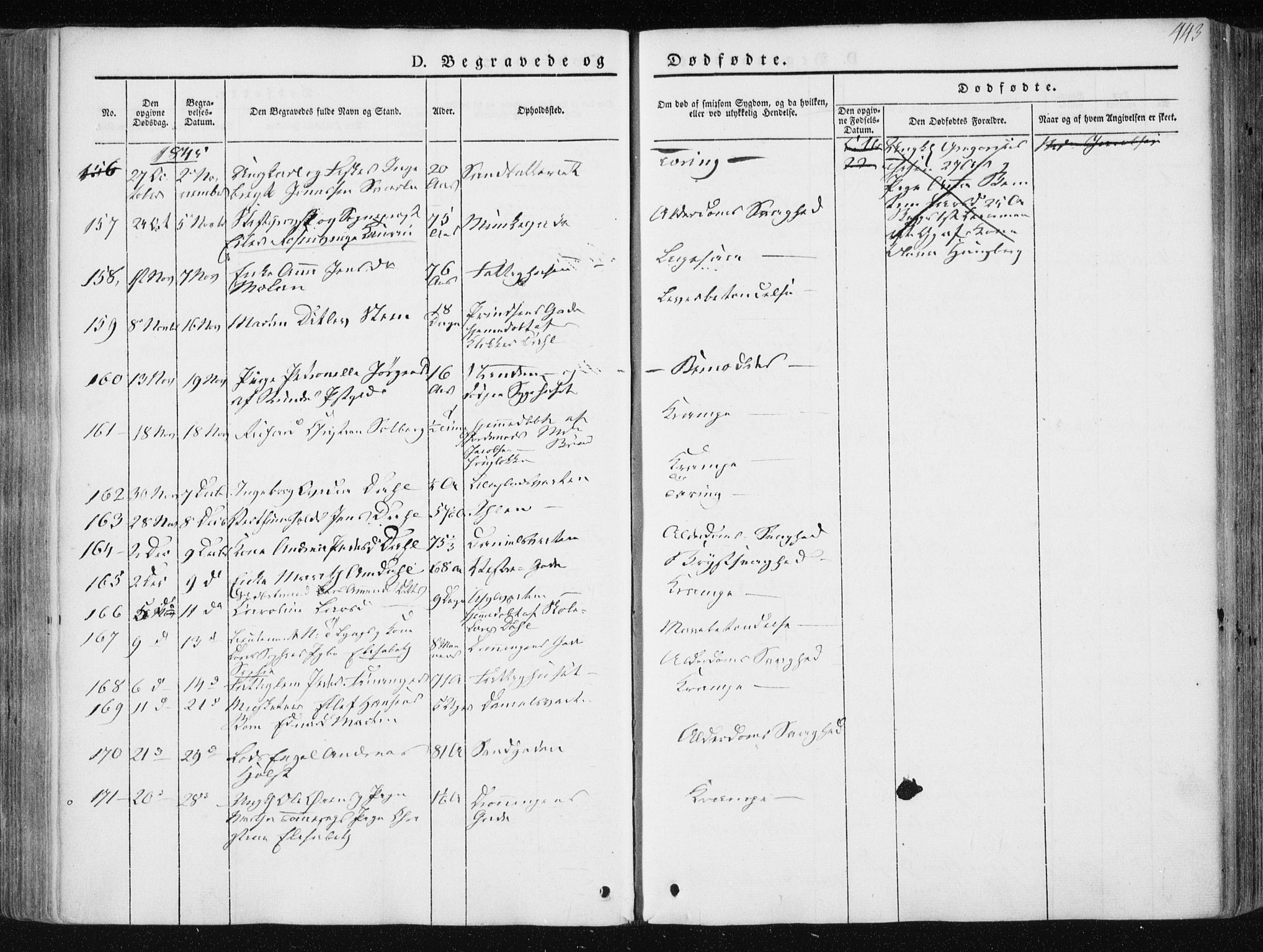 Ministerialprotokoller, klokkerbøker og fødselsregistre - Sør-Trøndelag, AV/SAT-A-1456/601/L0049: Parish register (official) no. 601A17, 1839-1847, p. 443