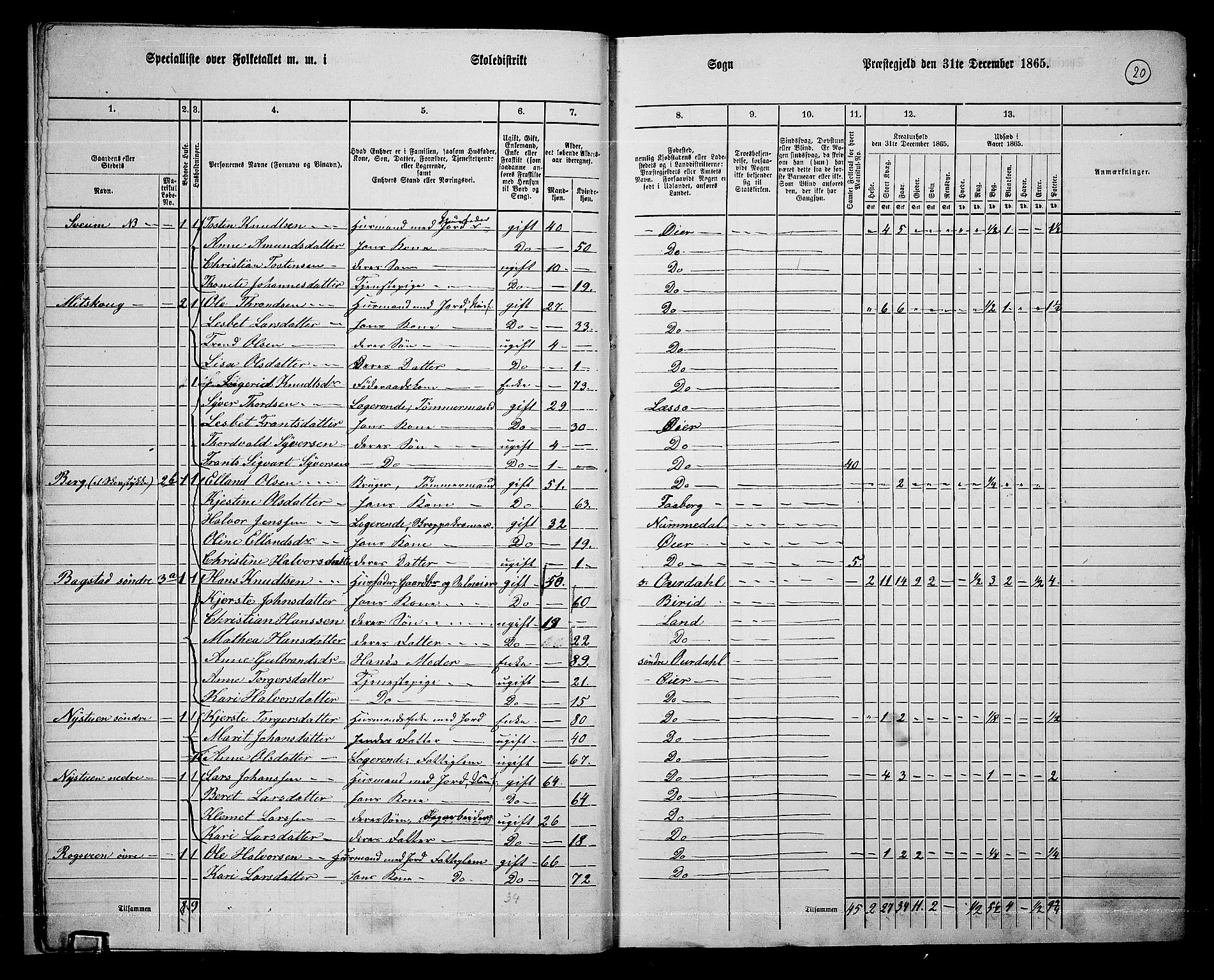 RA, 1865 census for Øyer, 1865, p. 17