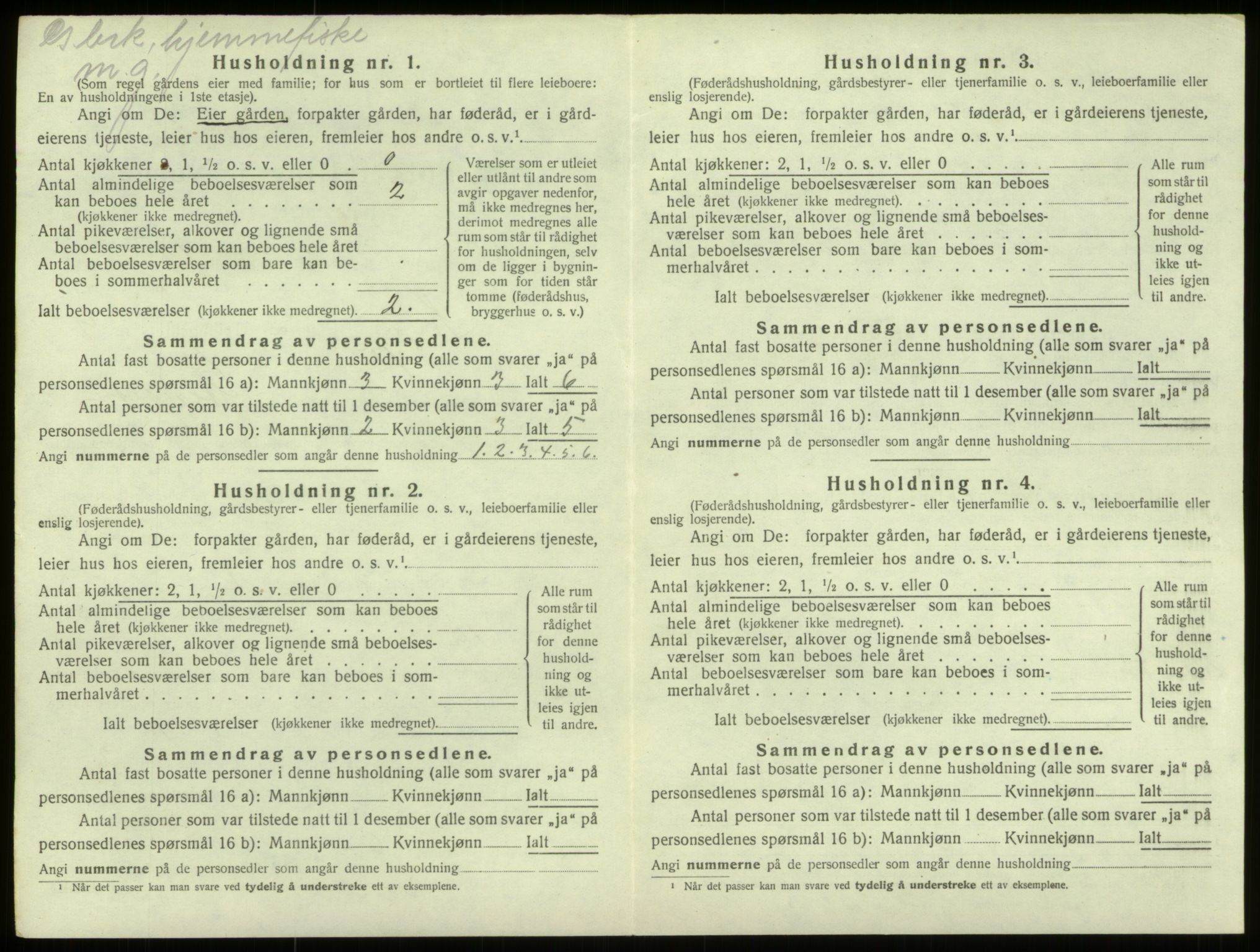 SAB, 1920 census for Selje, 1920, p. 582
