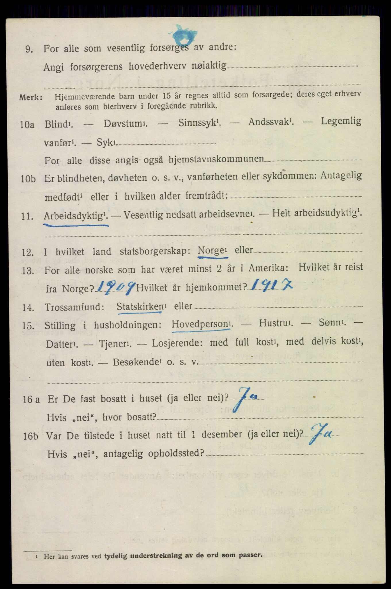 SAK, 1920 census for Fjære, 1920, p. 11720