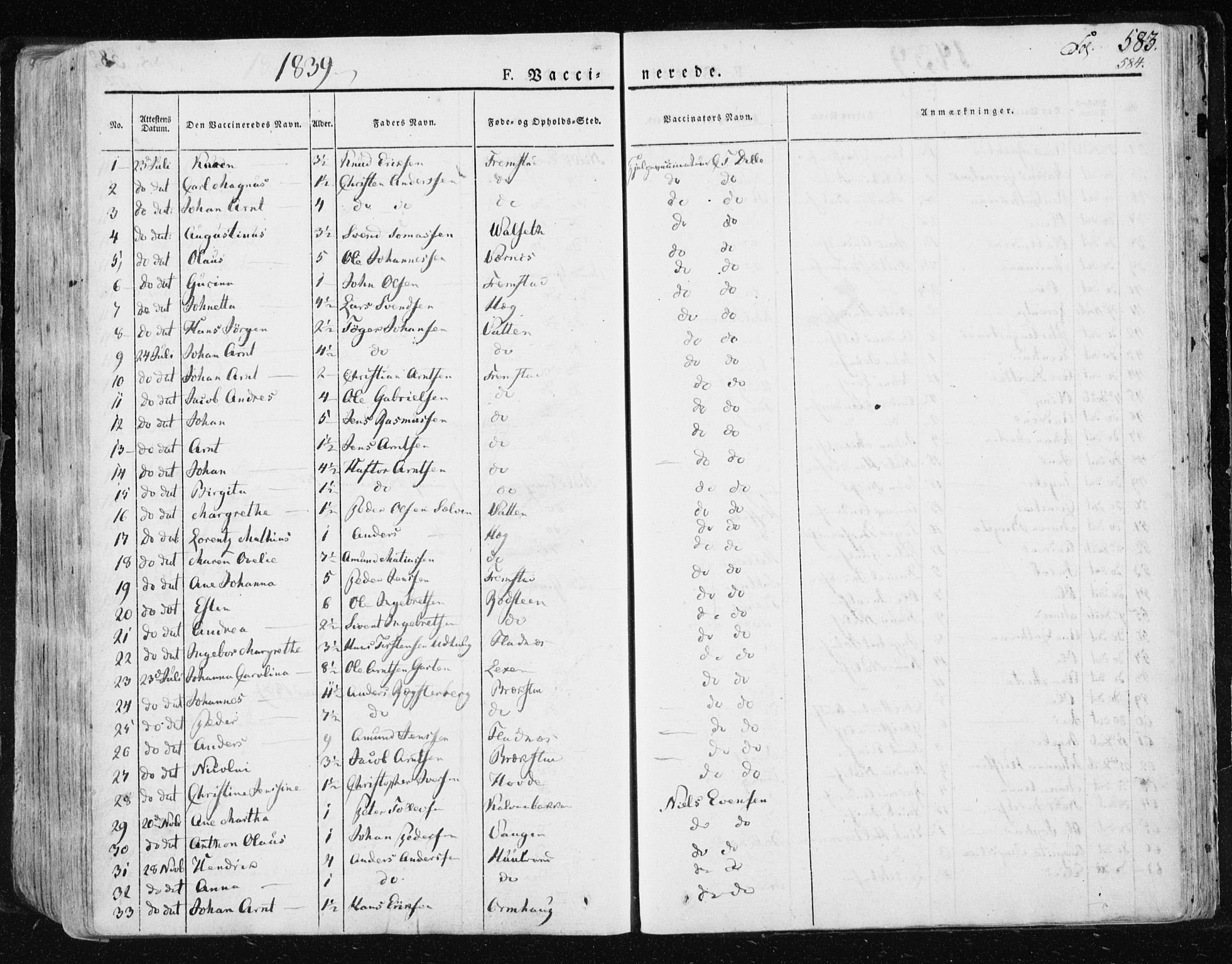 Ministerialprotokoller, klokkerbøker og fødselsregistre - Sør-Trøndelag, SAT/A-1456/659/L0735: Parish register (official) no. 659A05, 1826-1841, p. 583