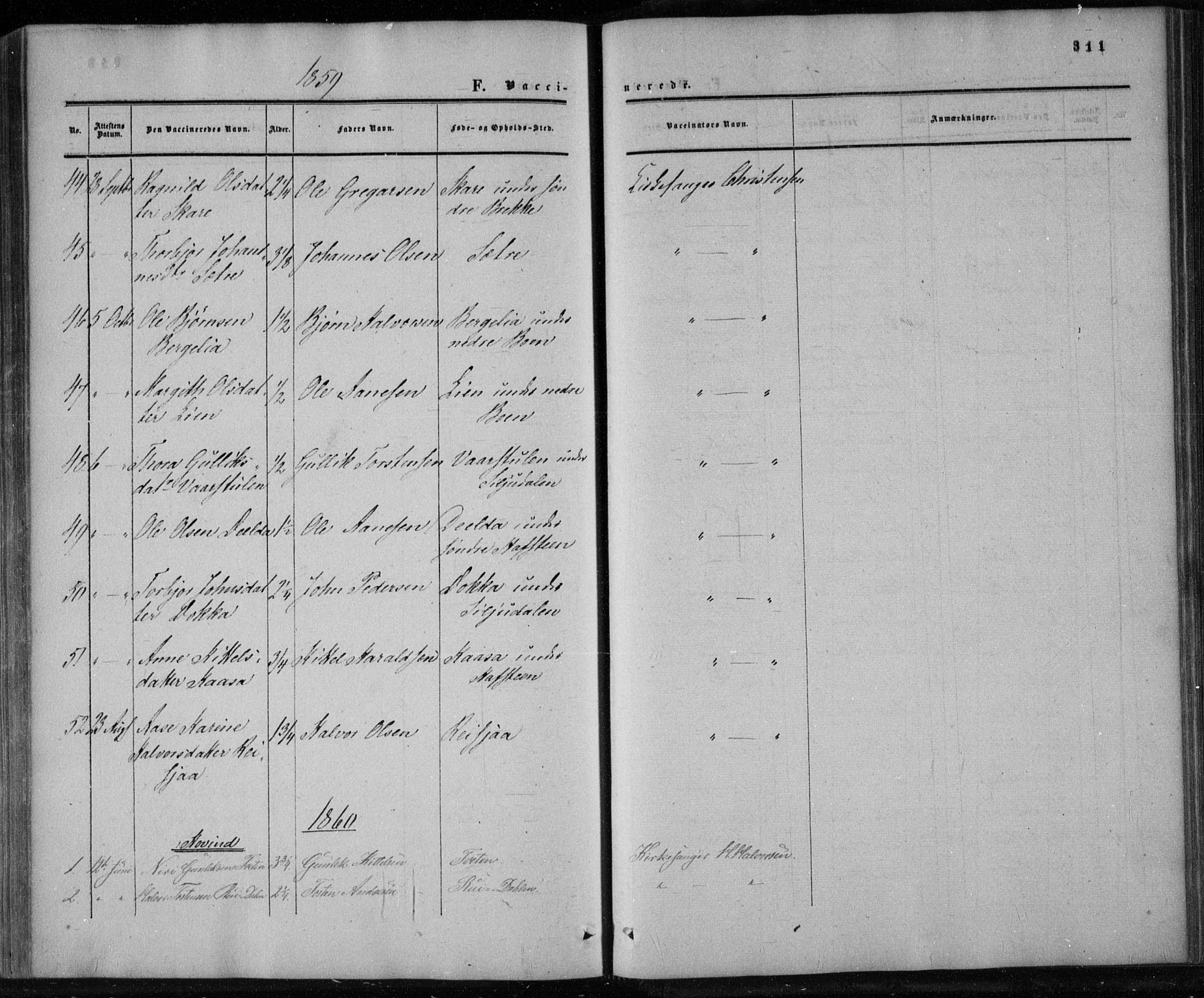 Gransherad kirkebøker, AV/SAKO-A-267/F/Fa/L0003: Parish register (official) no. I 3, 1859-1870, p. 311