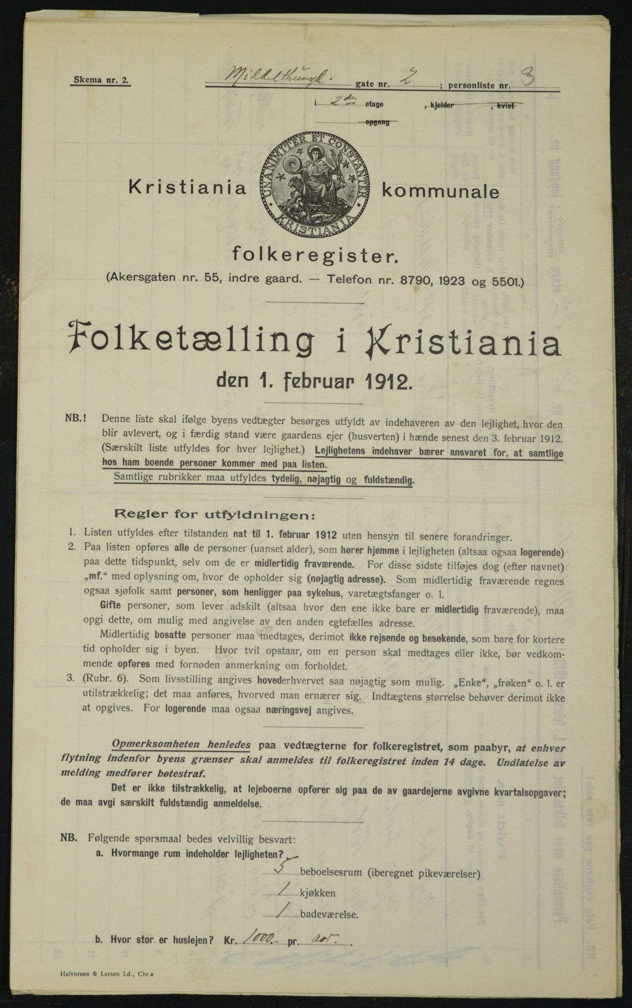 OBA, Municipal Census 1912 for Kristiania, 1912, p. 65819