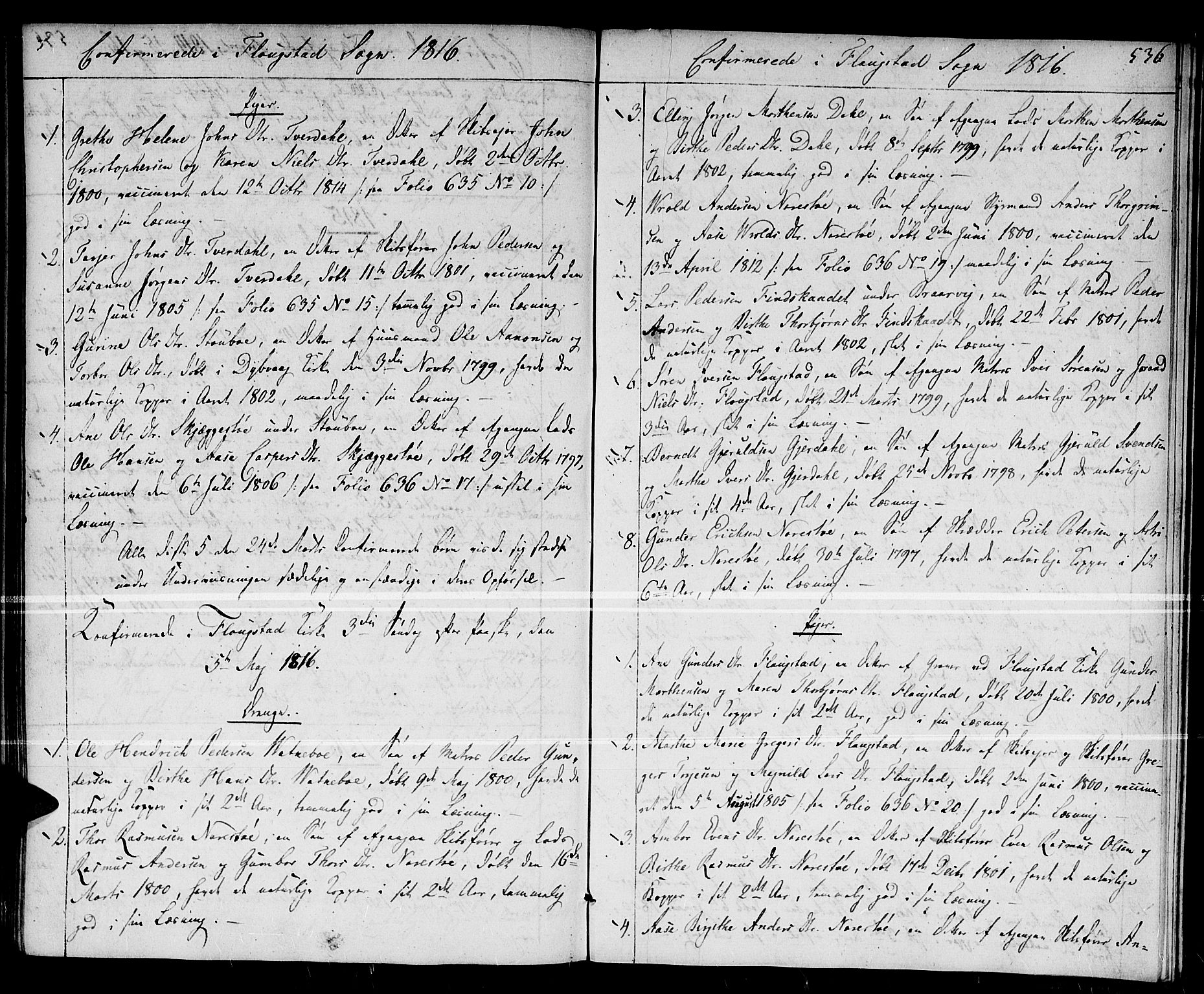 Dypvåg sokneprestkontor, AV/SAK-1111-0007/F/Fa/Faa/L0002: Parish register (official) no. A 2 /2, 1813-1824, p. 536