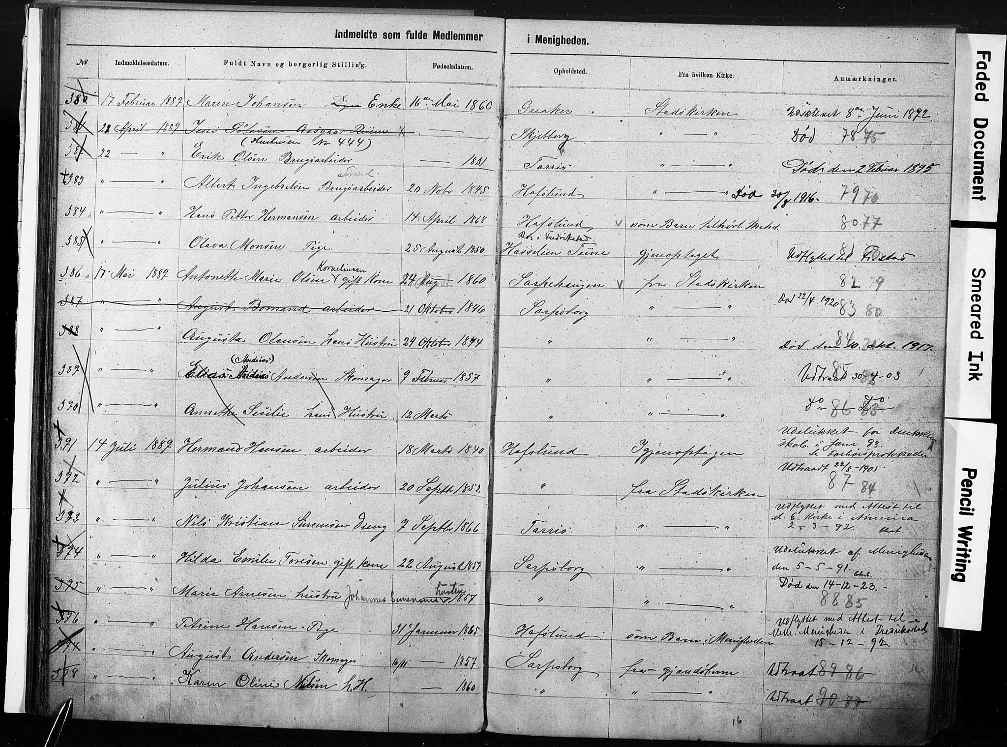 Sarpsborg metodistkirke, AV/SAO-PAO-0233/A/L0003: Dissenter register no. 3, 1856-1893