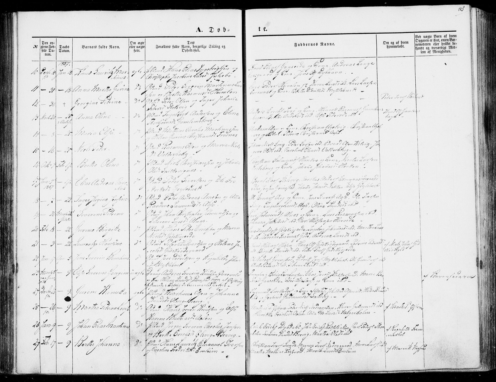 Ministerialprotokoller, klokkerbøker og fødselsregistre - Møre og Romsdal, AV/SAT-A-1454/528/L0397: Parish register (official) no. 528A08, 1848-1858, p. 115