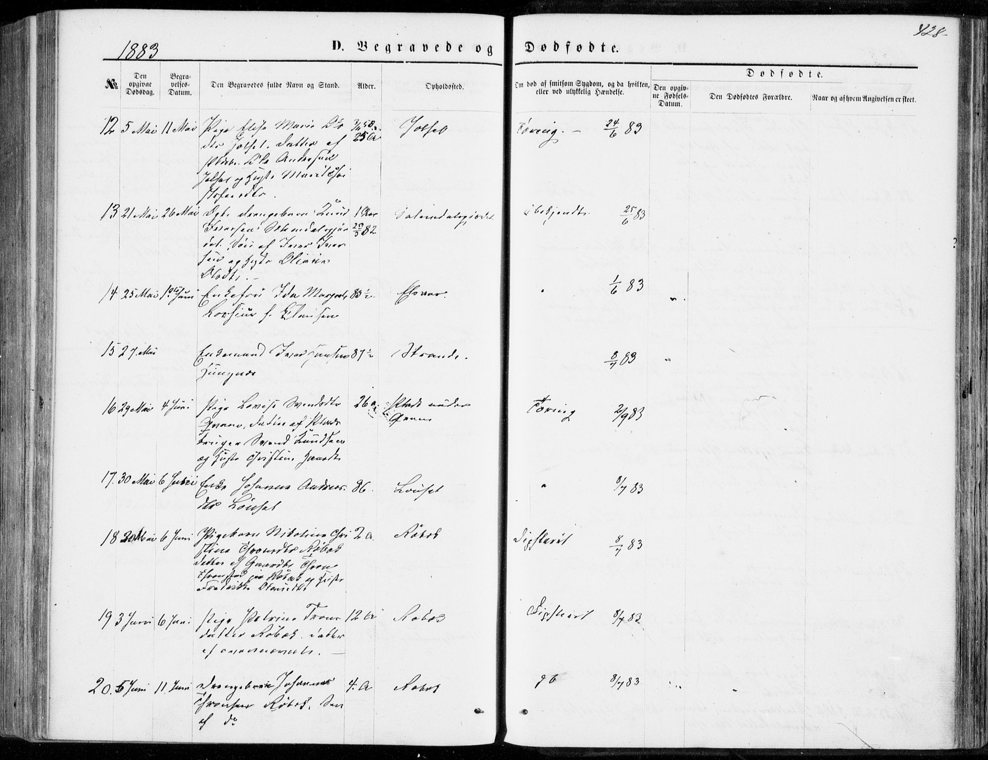 Ministerialprotokoller, klokkerbøker og fødselsregistre - Møre og Romsdal, AV/SAT-A-1454/555/L0655: Parish register (official) no. 555A05, 1869-1886, p. 428