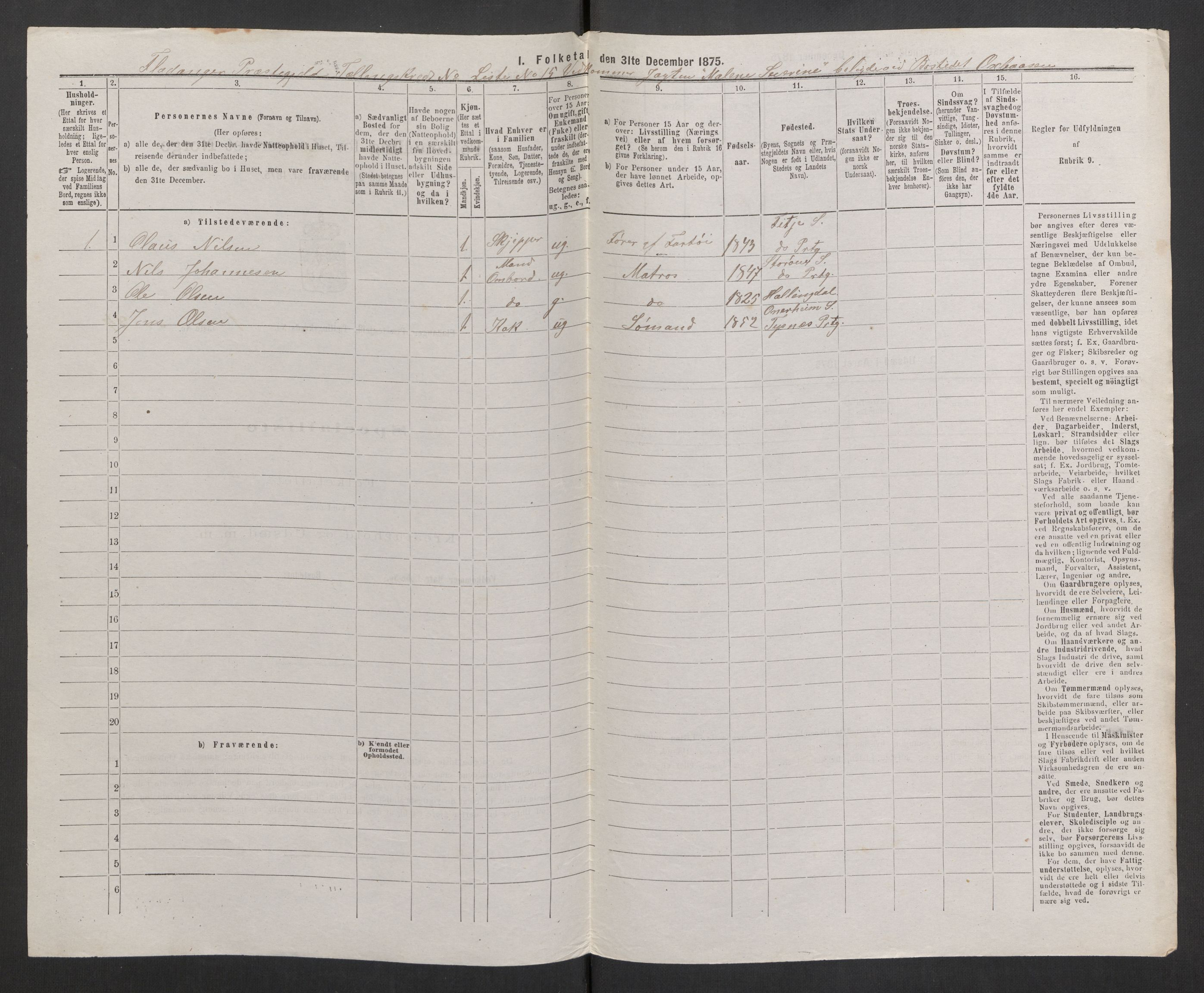 RA, 1875 census, lists of crew on ships: Ships in domestic ports, 1875, p. 806