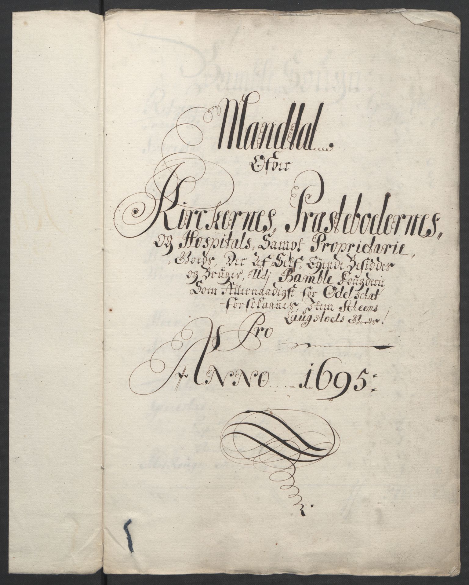 Rentekammeret inntil 1814, Reviderte regnskaper, Fogderegnskap, RA/EA-4092/R36/L2093: Fogderegnskap Øvre og Nedre Telemark og Bamble, 1695, p. 536