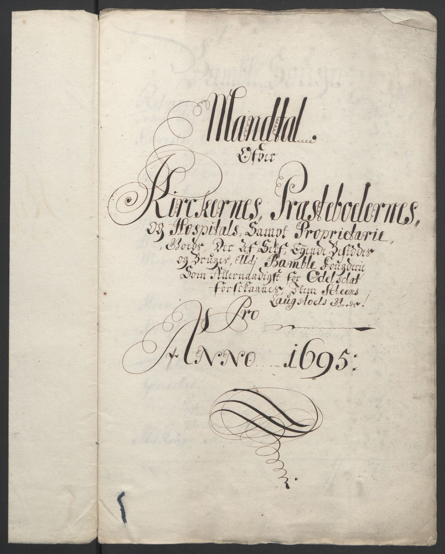 Rentekammeret inntil 1814, Reviderte regnskaper, Fogderegnskap, AV/RA-EA-4092/R36/L2093: Fogderegnskap Øvre og Nedre Telemark og Bamble, 1695, p. 536