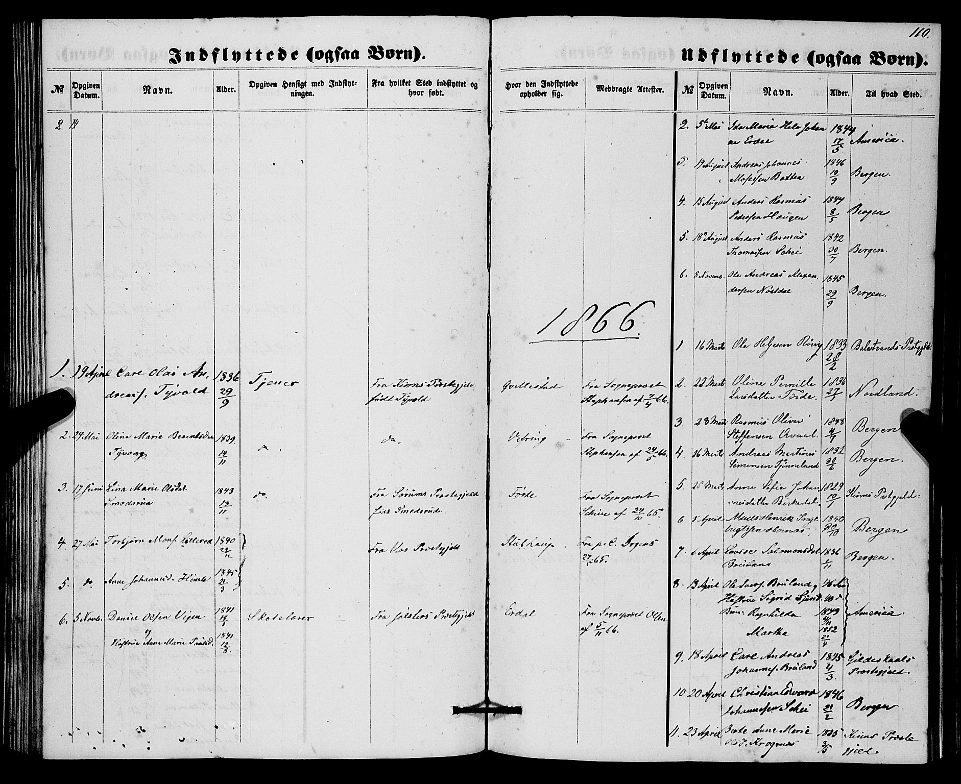 Førde sokneprestembete, SAB/A-79901/H/Haa/Haaa/L0010: Parish register (official) no. A 10, 1861-1876, p. 110