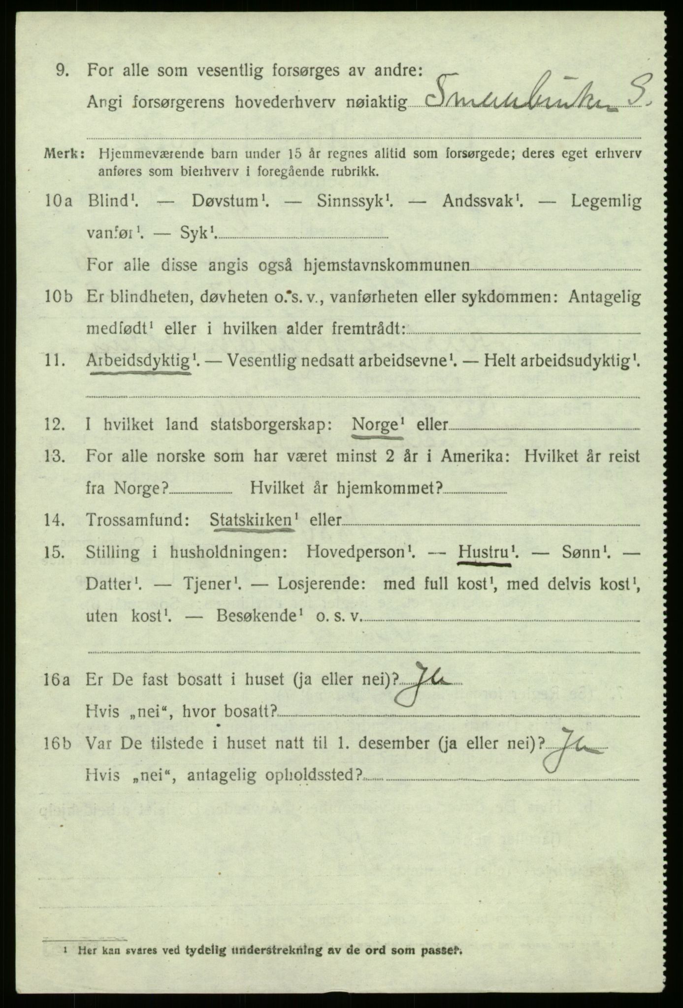 SAB, 1920 census for Sogndal, 1920, p. 4890