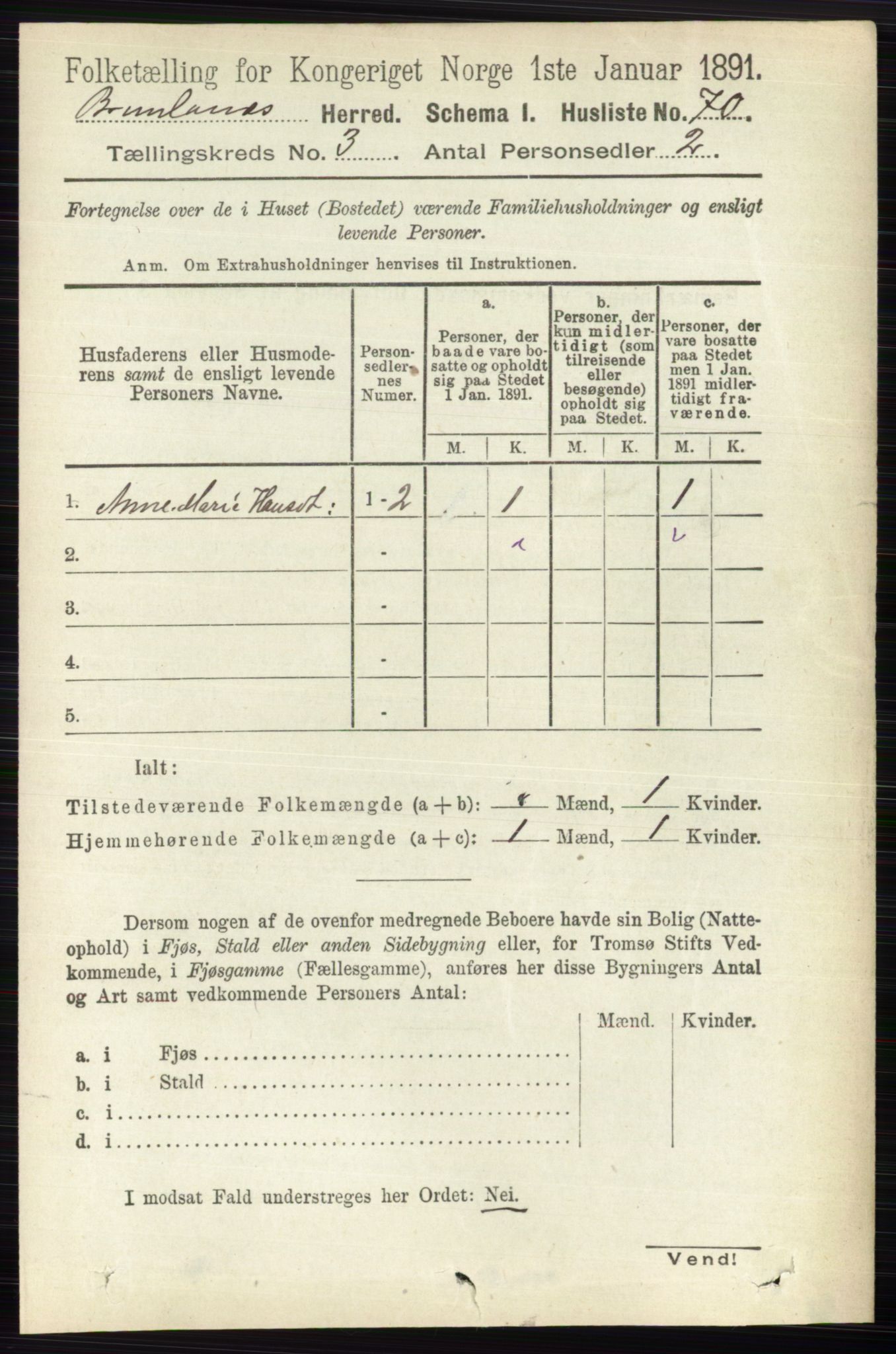 RA, 1891 census for 0726 Brunlanes, 1891, p. 1348