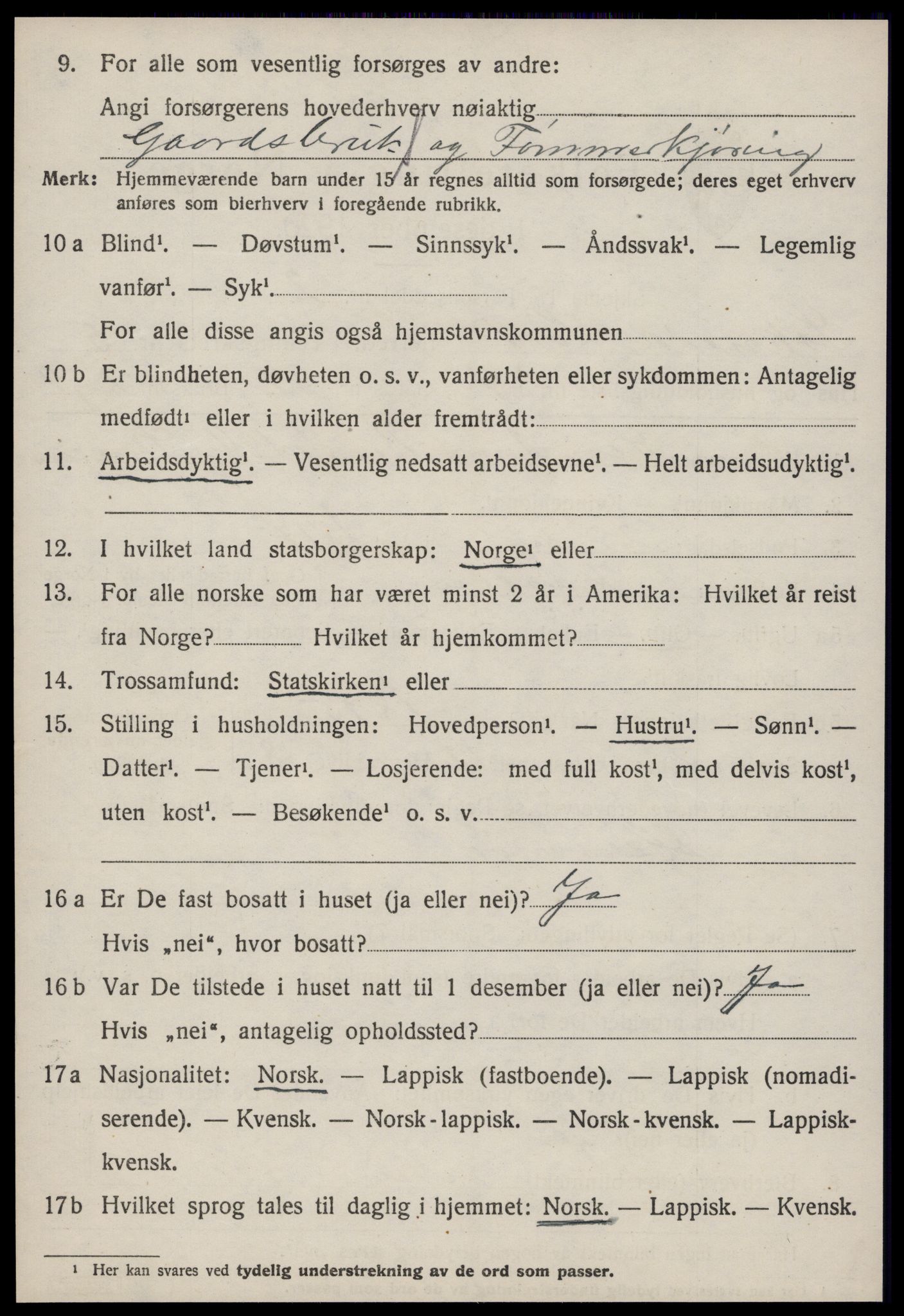 SAT, 1920 census for Soknedal, 1920, p. 2693