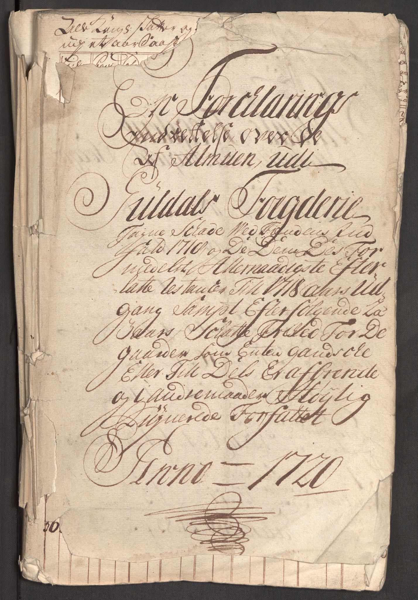 Rentekammeret inntil 1814, Realistisk ordnet avdeling, RA/EA-4070/Ki/L0012: [S10]: Kommisjonsforretning over skader påført allmuen nordafjells i krigsåret 1718, 1718, p. 4