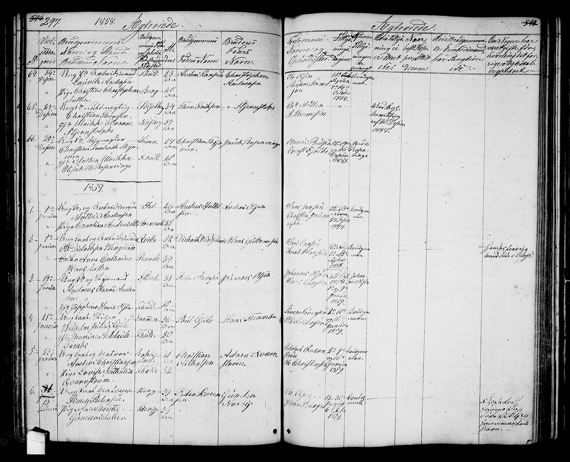 Halden prestekontor Kirkebøker, AV/SAO-A-10909/G/Ga/L0005a: Parish register (copy) no. 5A, 1855-1864, p. 297