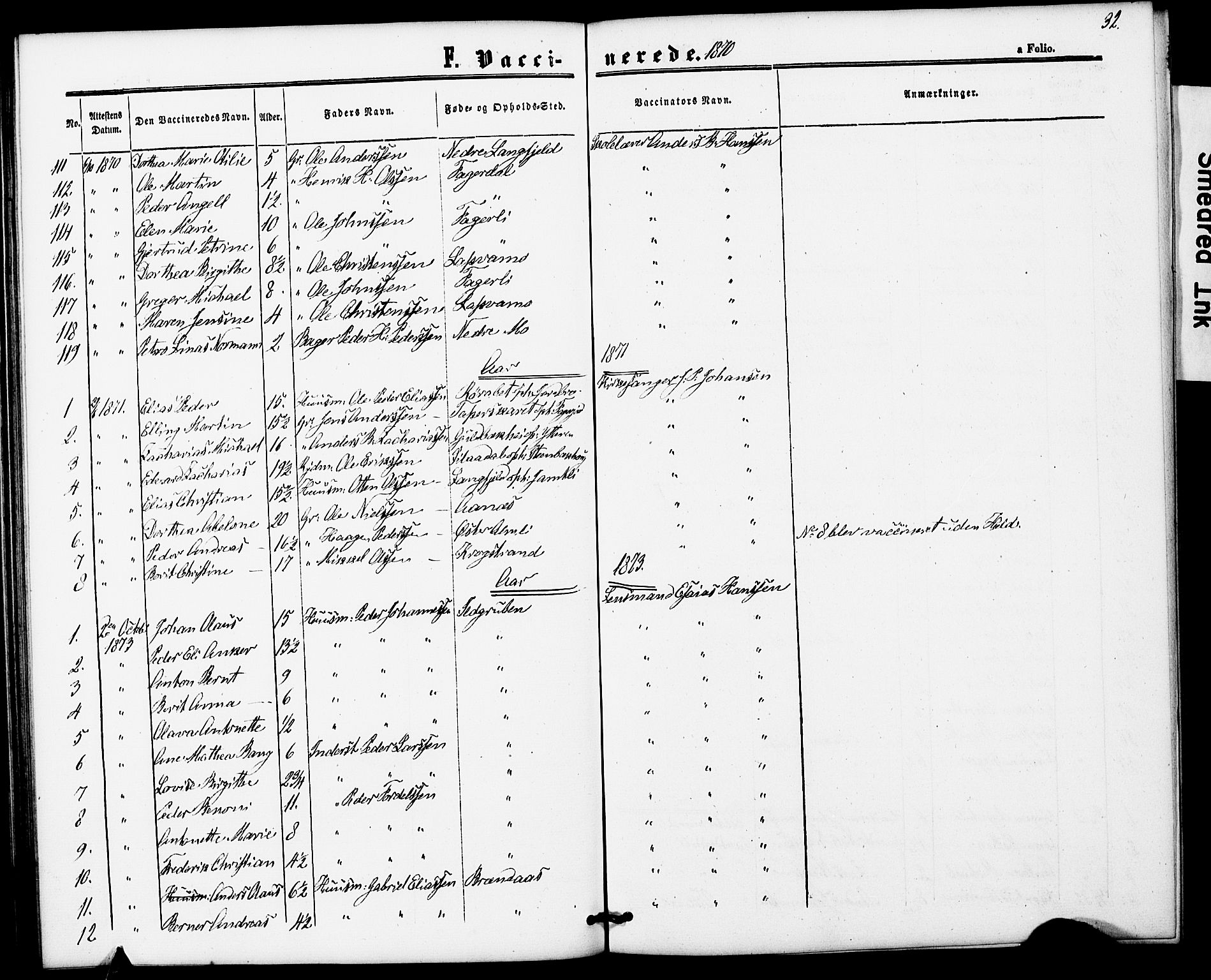 Ministerialprotokoller, klokkerbøker og fødselsregistre - Nordland, SAT/A-1459/827/L0397: Parish register (official) no. 827A09, 1862-1876, p. 32