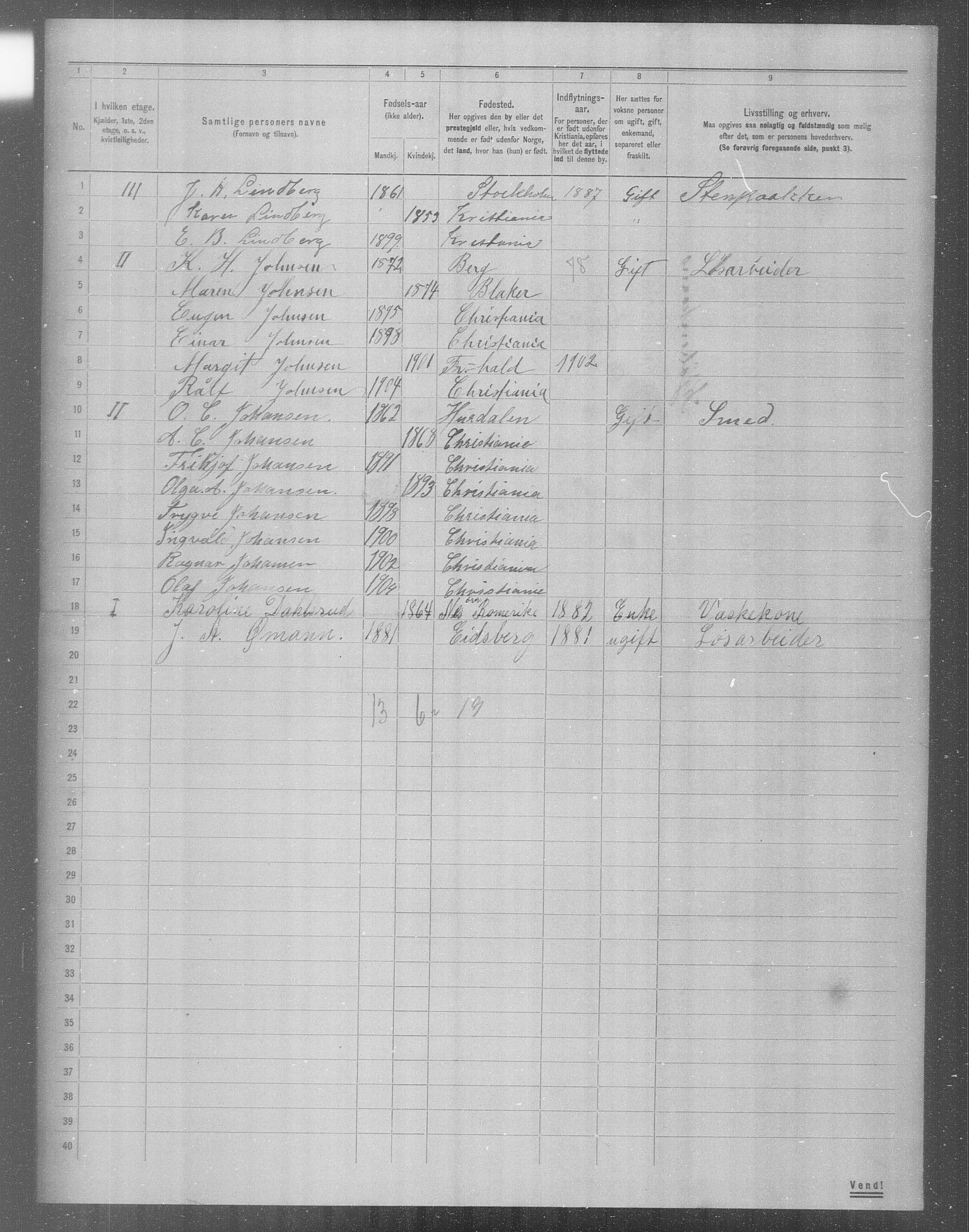 OBA, Municipal Census 1904 for Kristiania, 1904, p. 10632