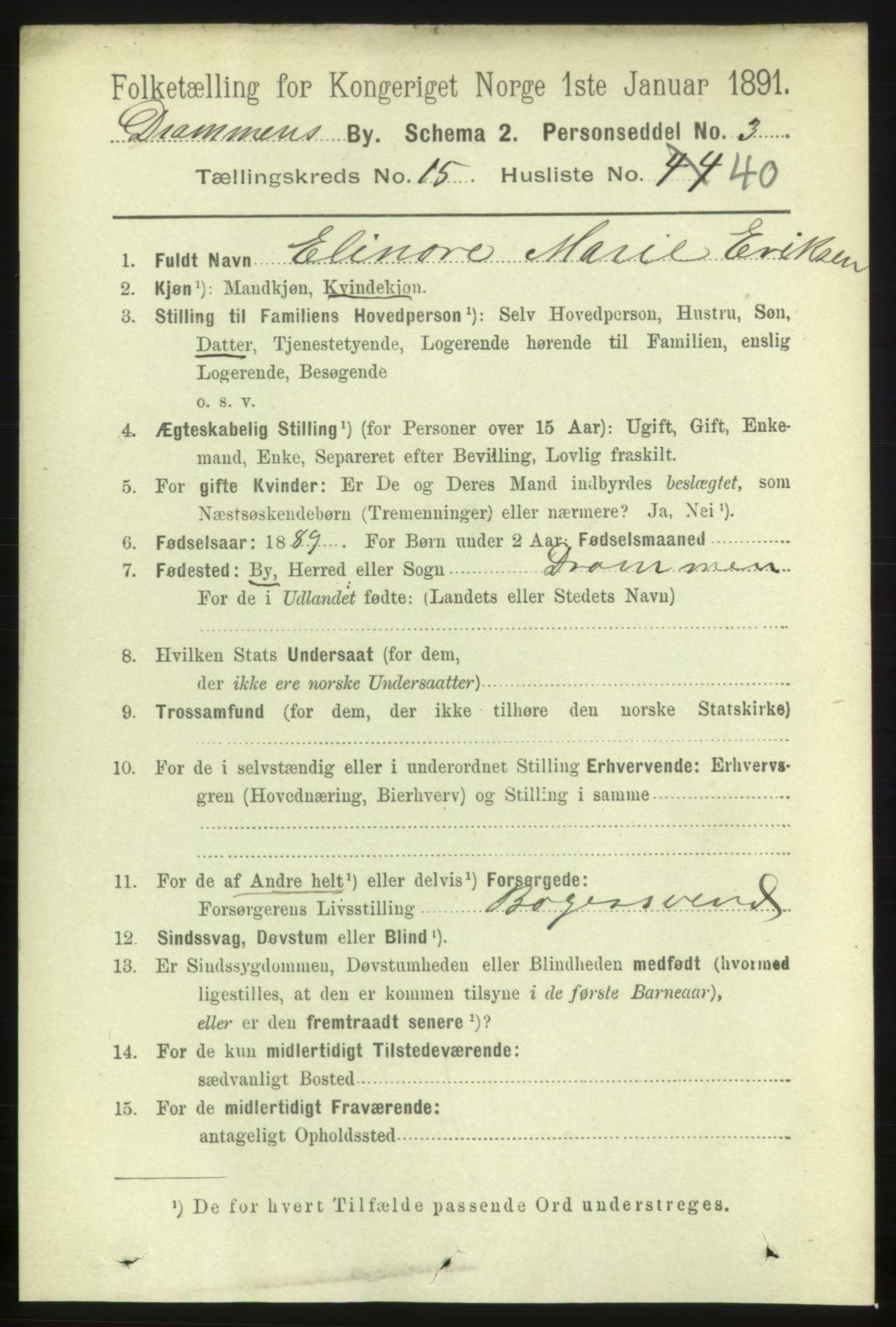 RA, 1891 census for 0602 Drammen, 1891, p. 10948