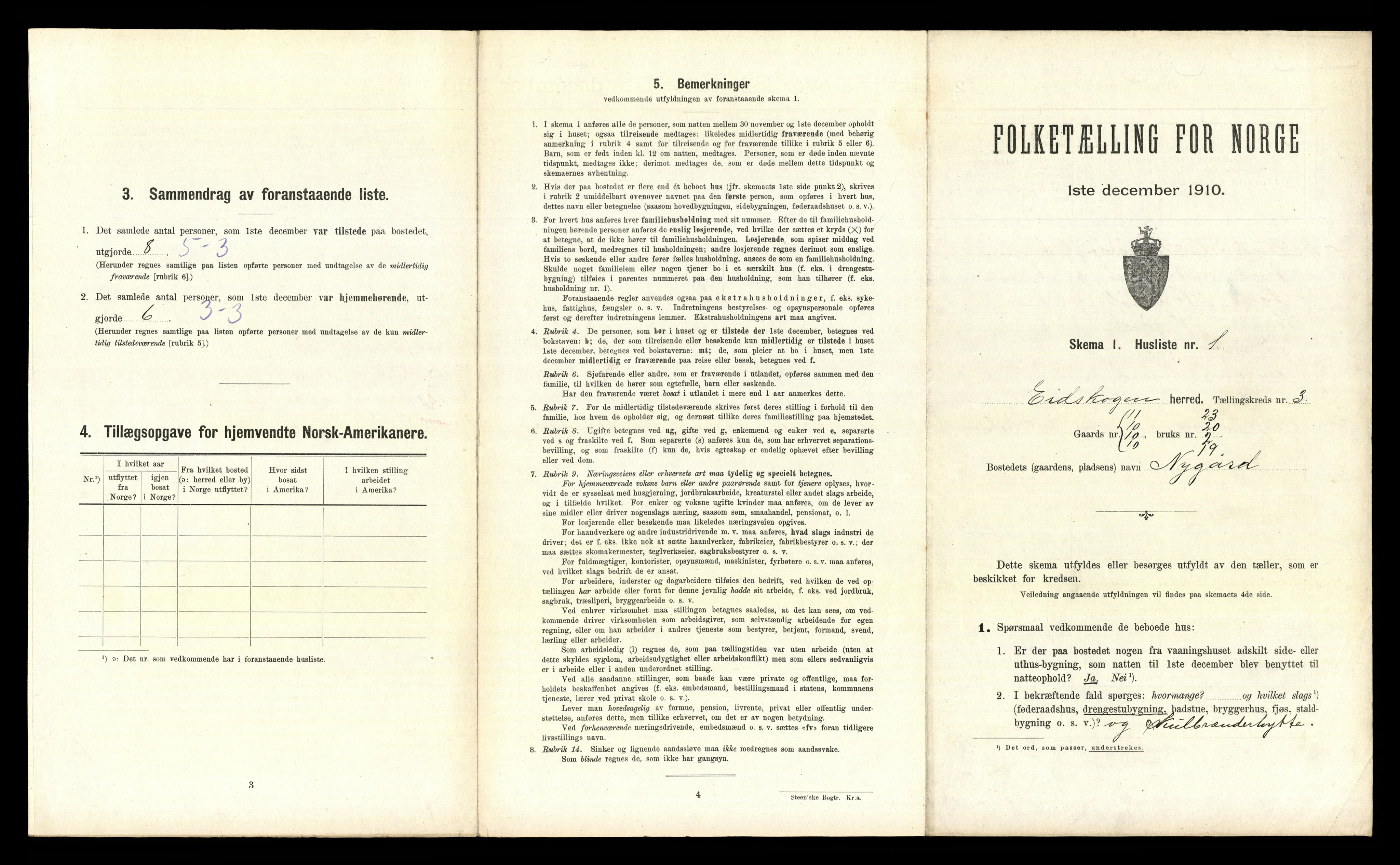 RA, 1910 census for Eidskog, 1910, p. 366