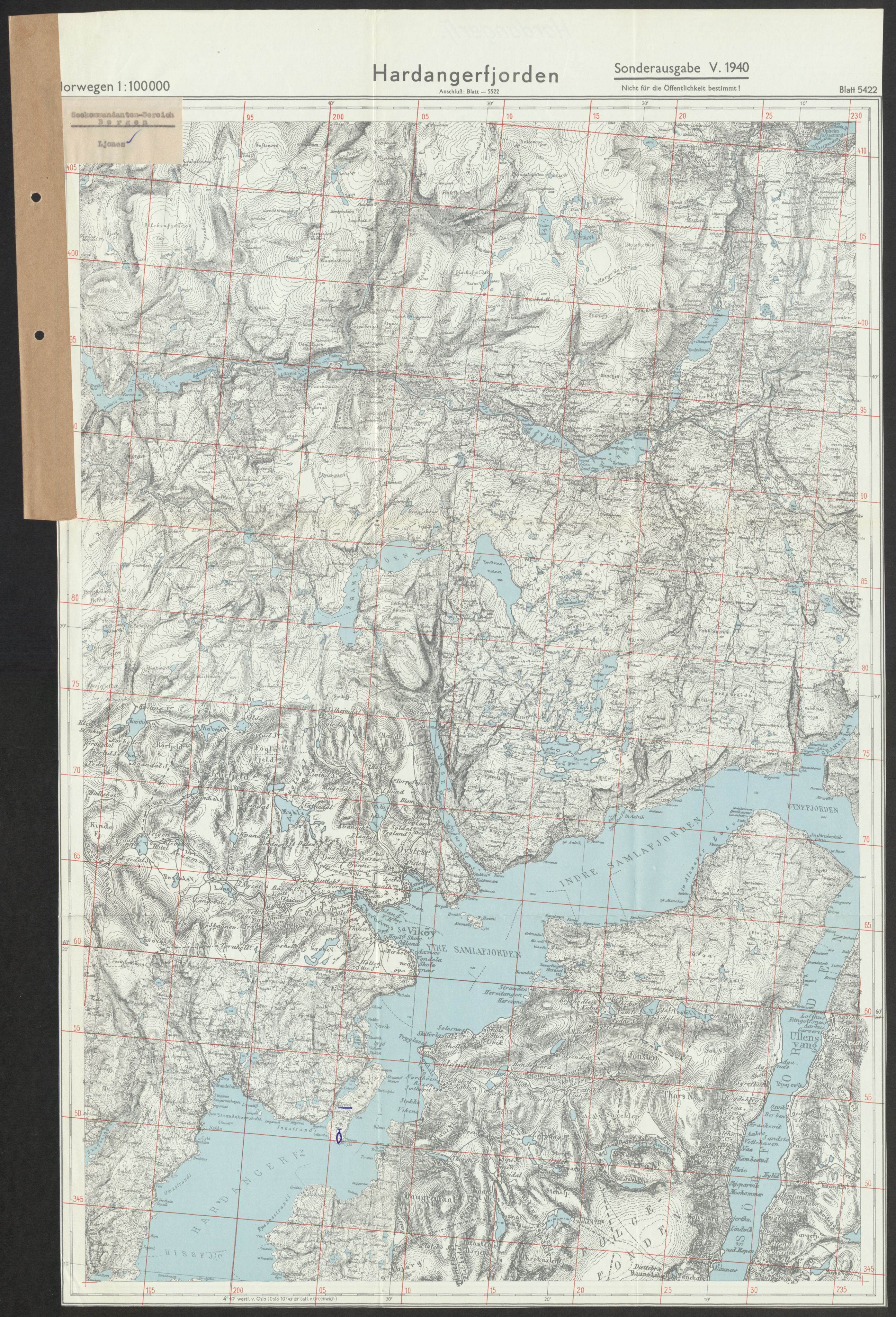 Forsvaret, Generalinspektør og sjefen for Kystartilleriet, AV/RA-RAFA-2045/F/Fa/L0016: Tyske oversiktskarter over festningsanlegg, 1940-1945, p. 260