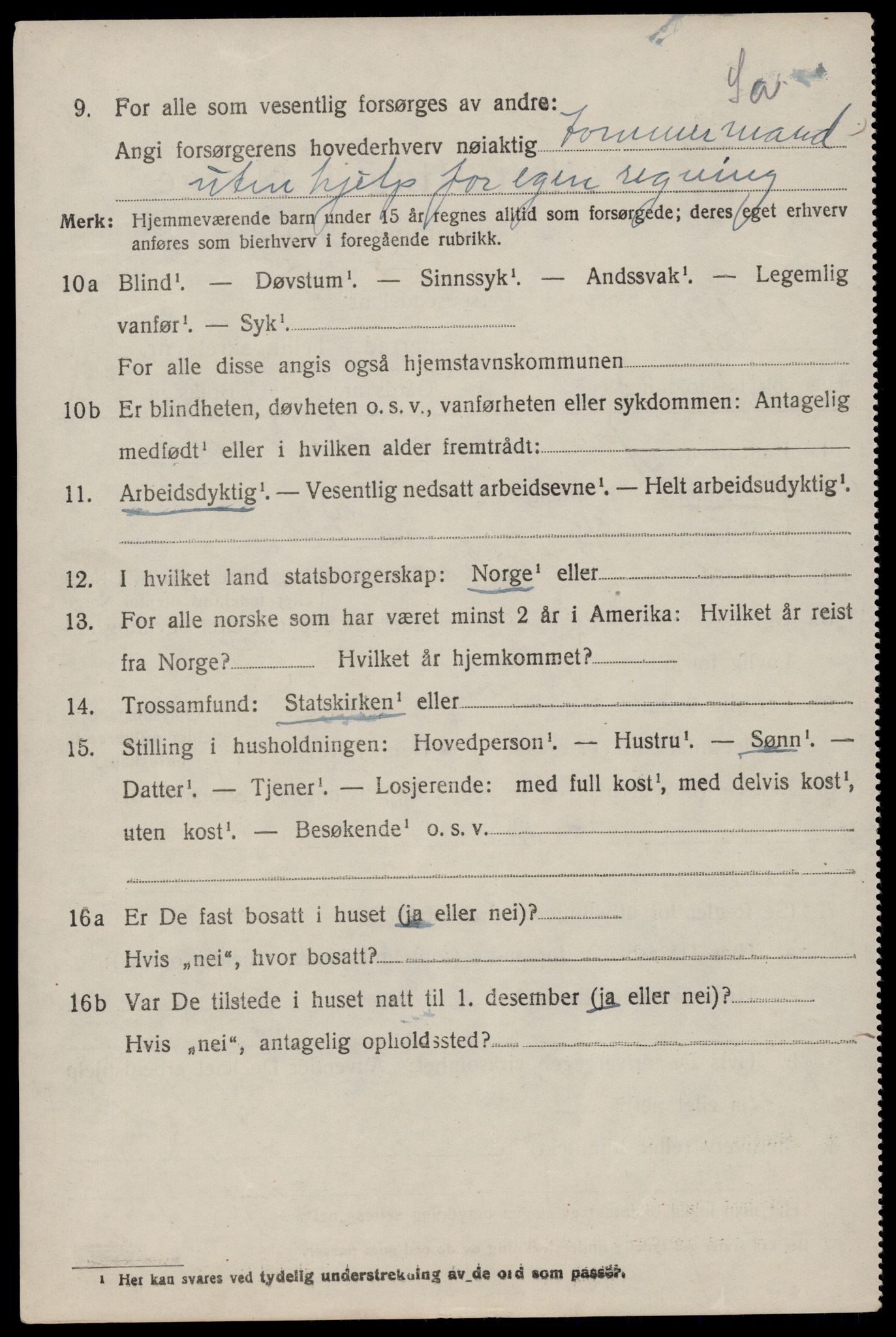 SAST, 1920 census for Hetland, 1920, p. 22206