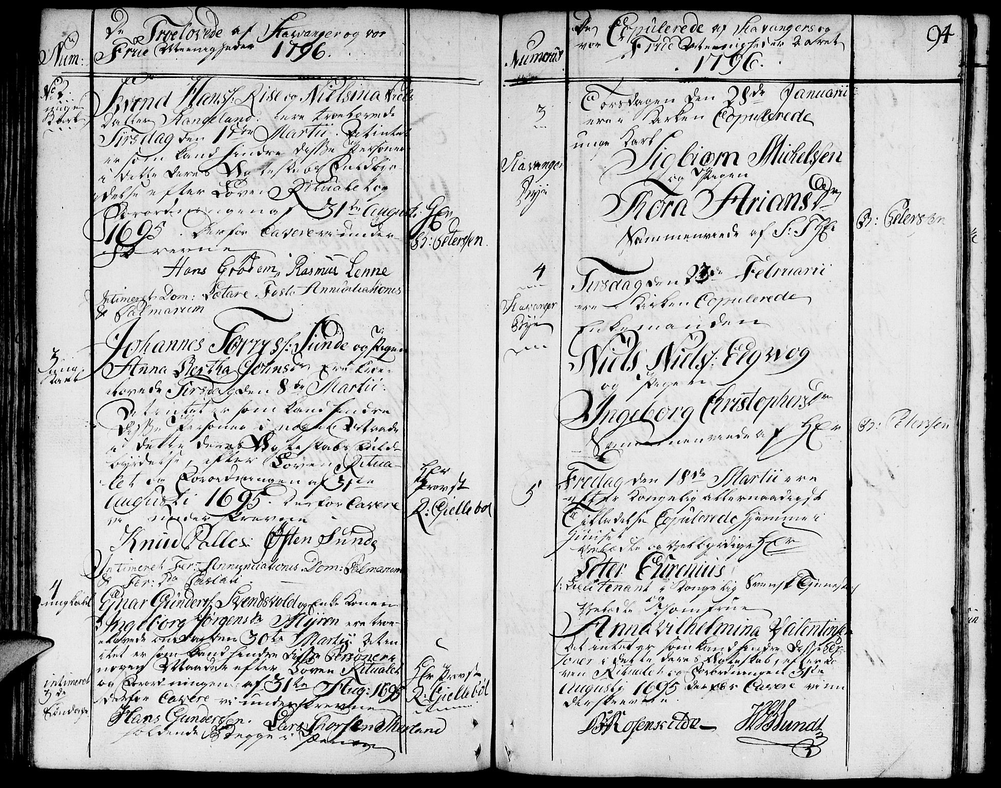 Domkirken sokneprestkontor, SAST/A-101812/001/30/30BA/L0006: Parish register (official) no. A 6, 1783-1815, p. 94