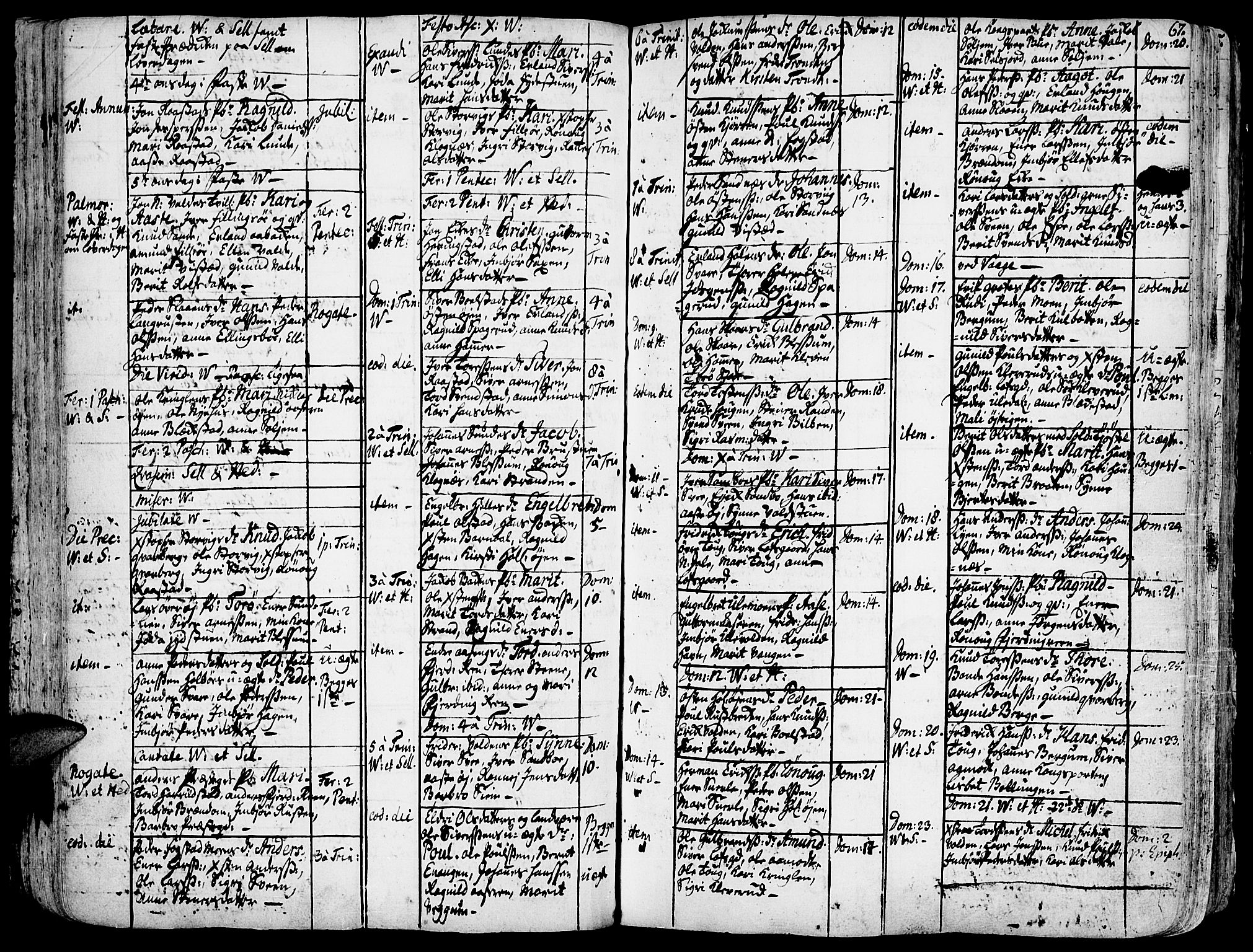 Vågå prestekontor, AV/SAH-PREST-076/H/Ha/Haa/L0001: Parish register (official) no. 1, 1739-1810, p. 67