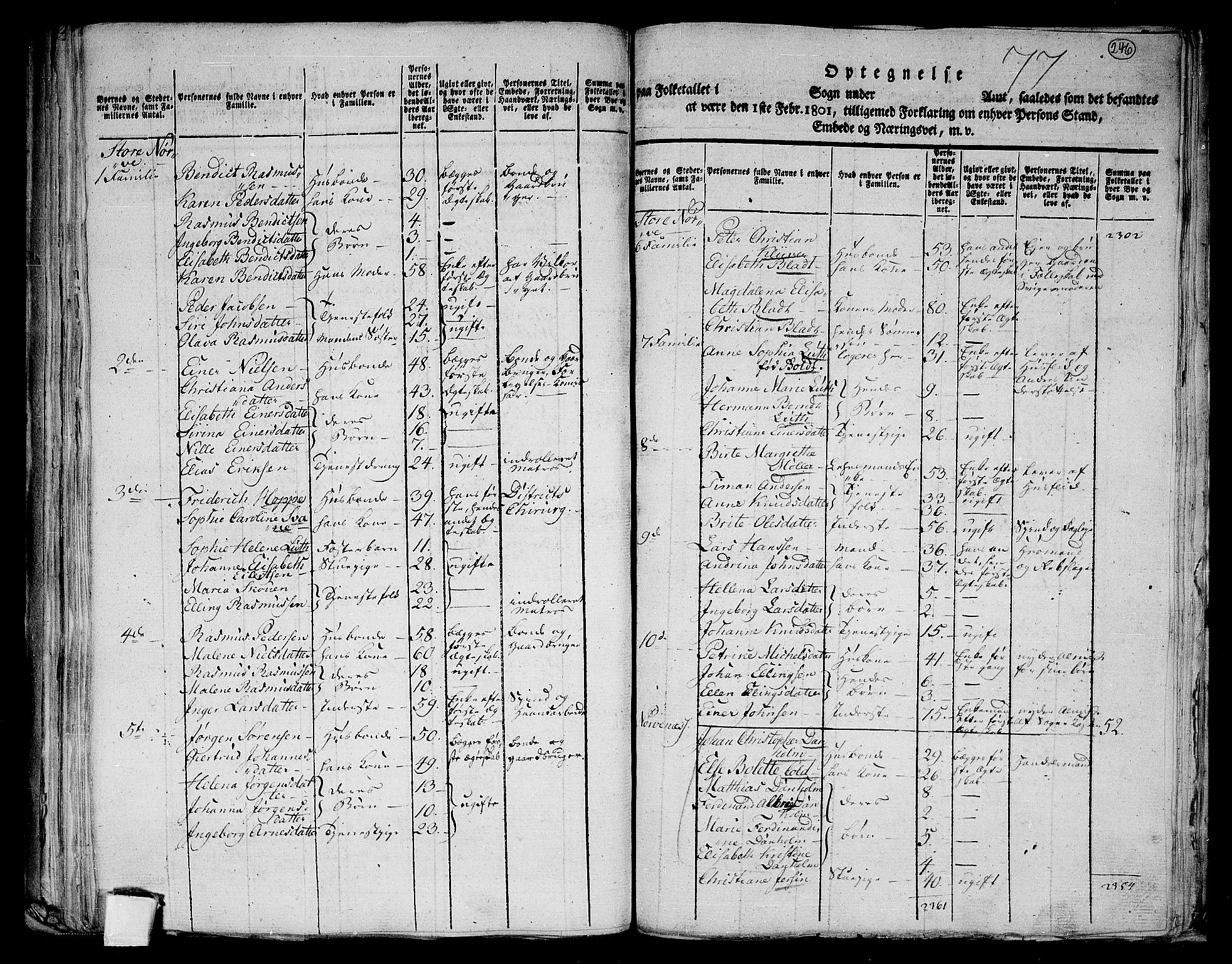 RA, 1801 census for 1531P Borgund, 1801, p. 245b-246a